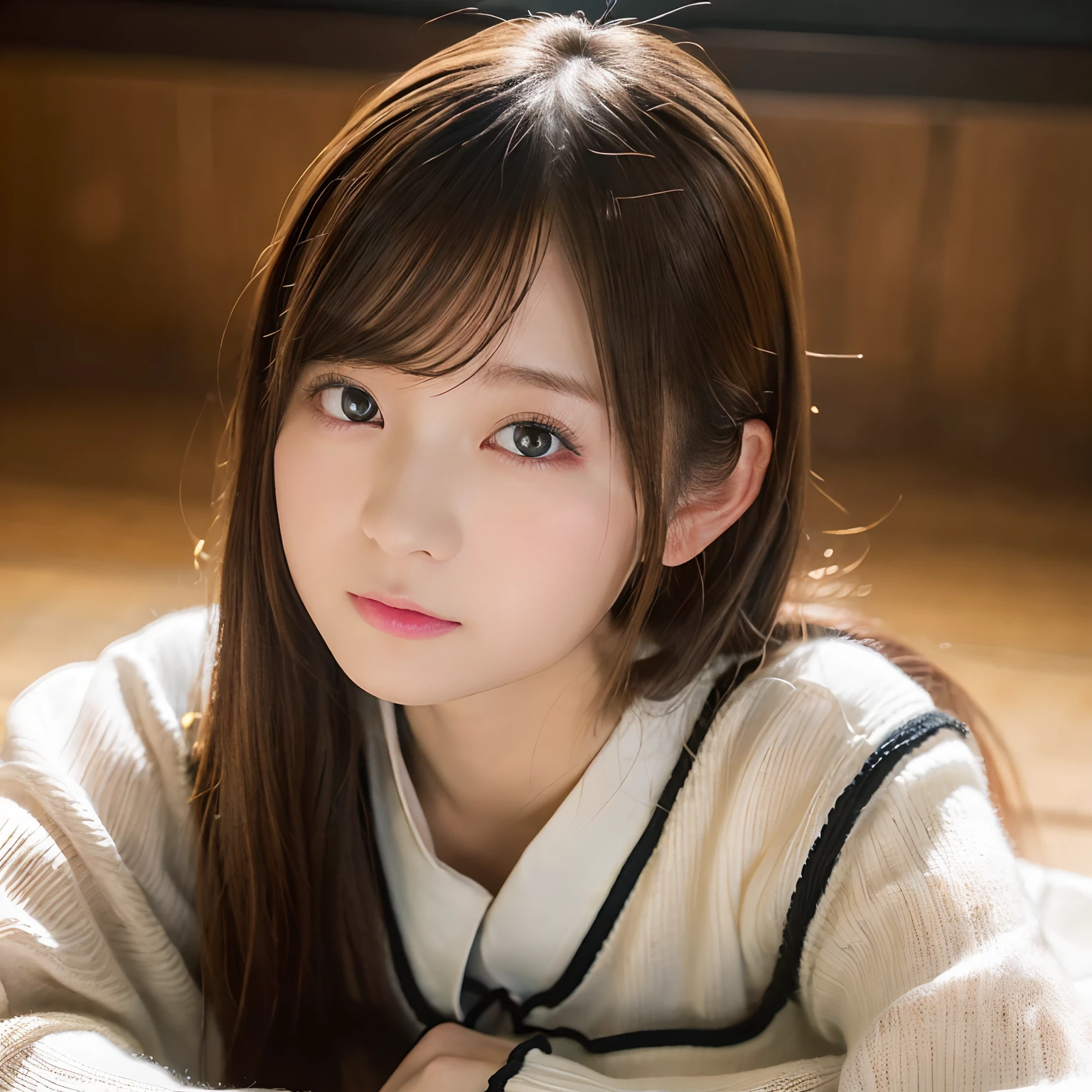 (Best Quality,4K,8K,hight resolution,masutepiece:1.2),Ultra-detailed,(Realistic,Photorealistic,Photorealsitic:1.37),cute-style,skirt by the,dian,Dribbling High Detail 8K,Studio Lighting - V 6, Real life girls, portrait of a japanese teen, Loose knitted clothing