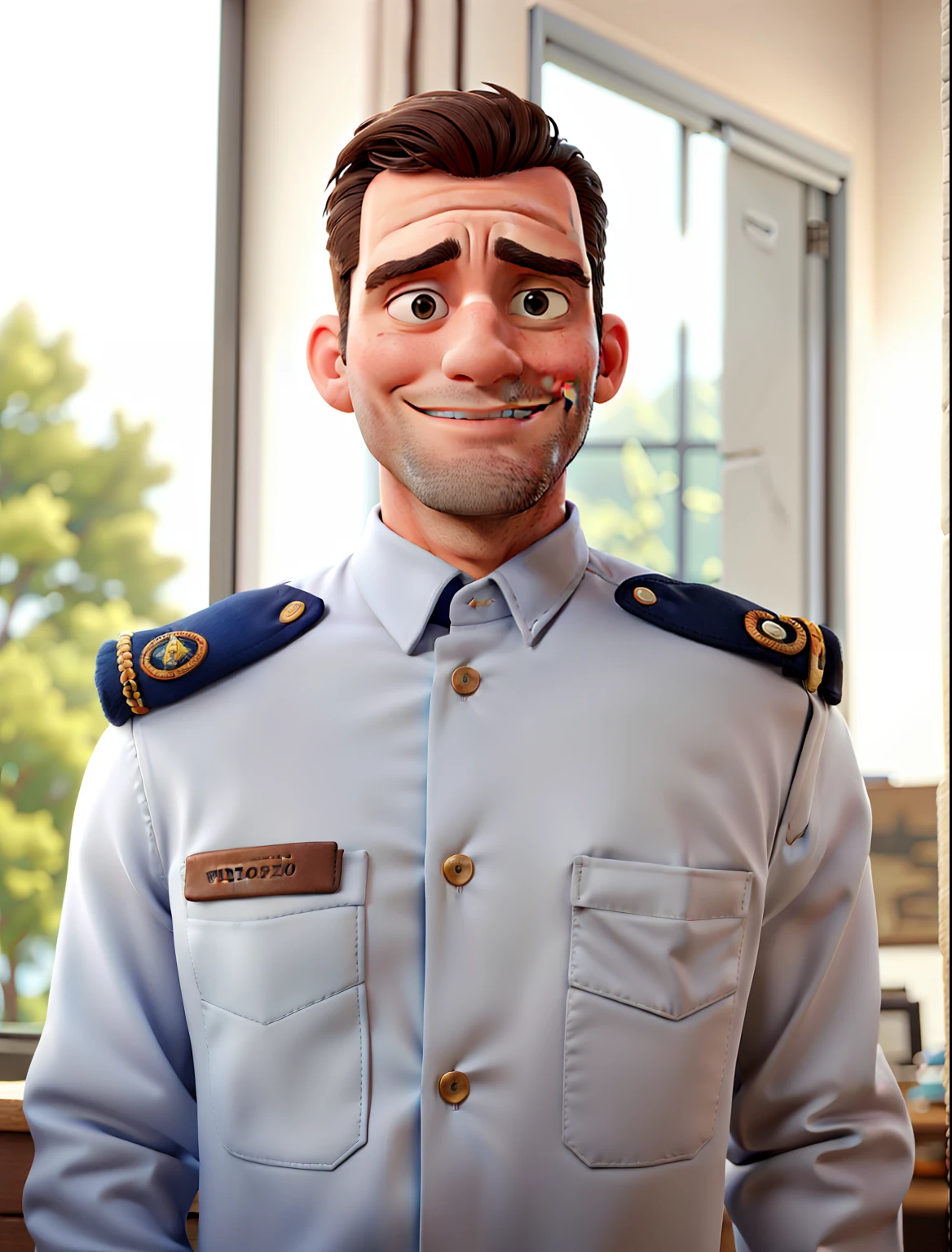 A handsome father man, tight clothes