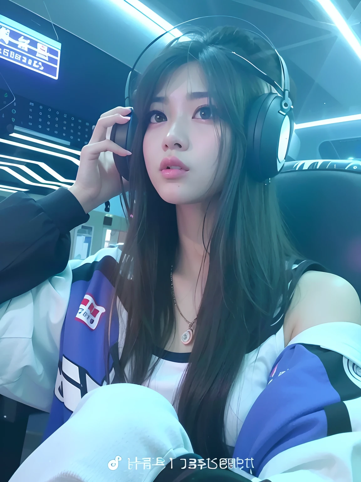 Alapi girl sitting on bus wearing headphones, jaeyeon nam, Shin Jinying, tzuyu from twice, e-sport style, ulzzangs, twitch streamer, kanliu666, roseanne park of blackpink, Shot on Canon EOS R 6, Korean girl, IG model | Art germ, E-Girl, Choi Hyun-hwa