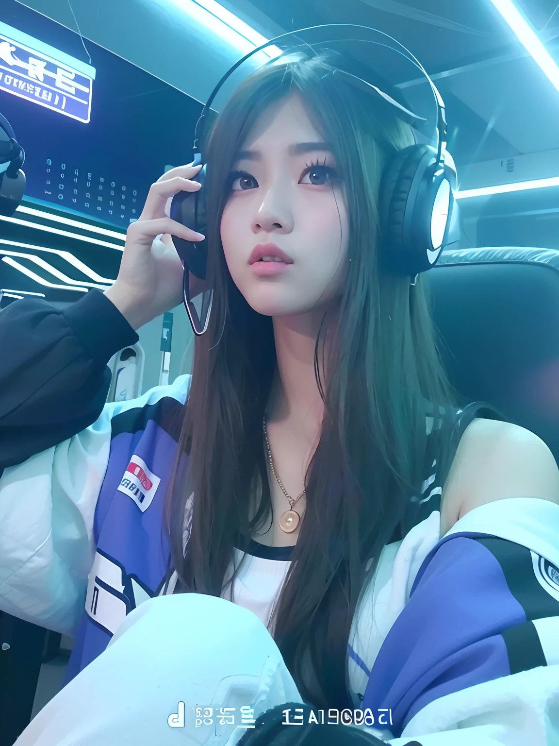Alapi girl sitting on bus wearing headphones, jaeyeon nam, Shin Jinying, tzuyu from twice, e-sport style, ulzzangs, twitch streamer, kanliu666, roseanne park of blackpink, Shot on Canon EOS R 6, Korean girl, IG model | Art germ, E-Girl, Choi Hyun-hwa