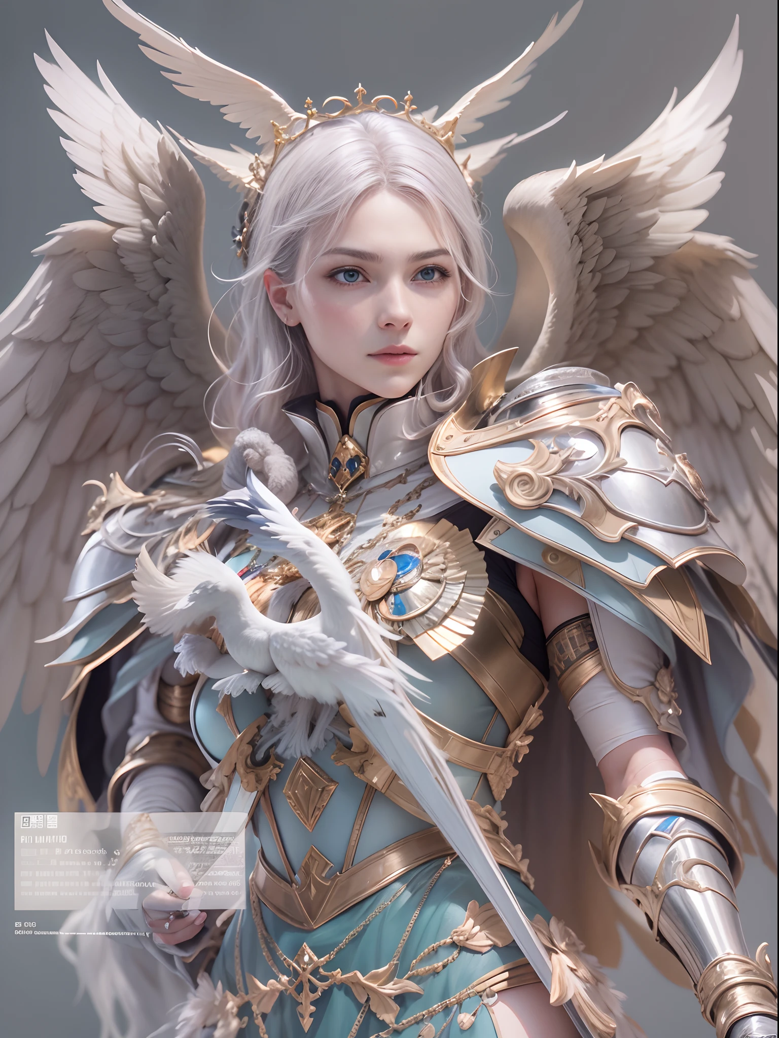 Archangel Michael、The Four Archangels、masutepiece,Best Quality,ultra-detailliert,hight resolution,hight resolution,4K,Portrait in 4K,8K,8K Portrait,Unity 8k壁纸,extremely details CG,Realistic,Raw photo,Real person,a portrait photo of,Photorealistic,Shiny skin,Detailed skin,