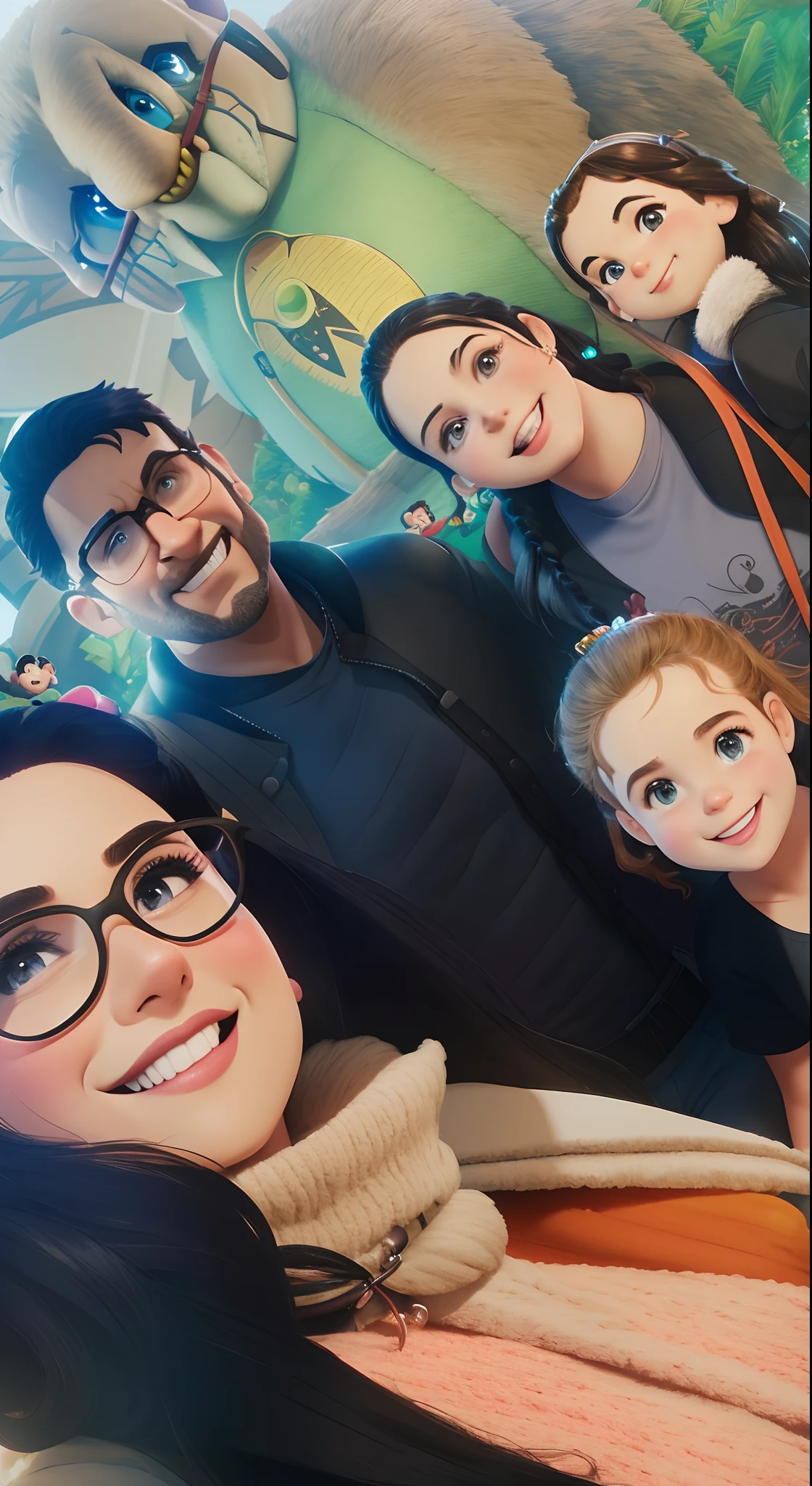 there are a group of people posing for a picture together, Foto do perfil, imagem de perfil, Family photo, imagem do avatar, foto do perfil, Beautiful girls, Foto do perfil, Happy family, Perfect Android girl family, vacation photo, rostos bonitos, Condutor de Ene, Upload de alta qualidade, 🤬 🤮 💕 🎀, foto ainda, family portrait, Postagem 4k, 4K Disney Pixar Estilo Post estilo realista disney, cartaz para filme pixar