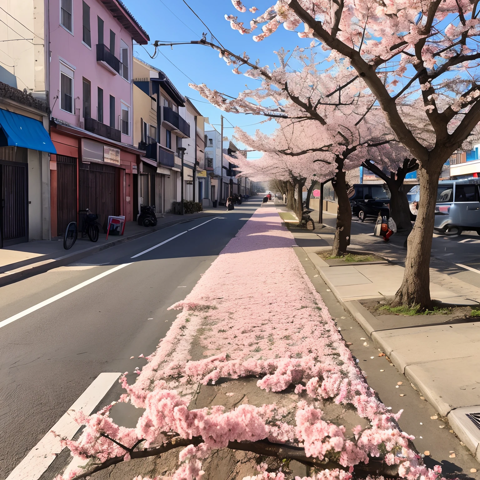 Cherry blossom And Street