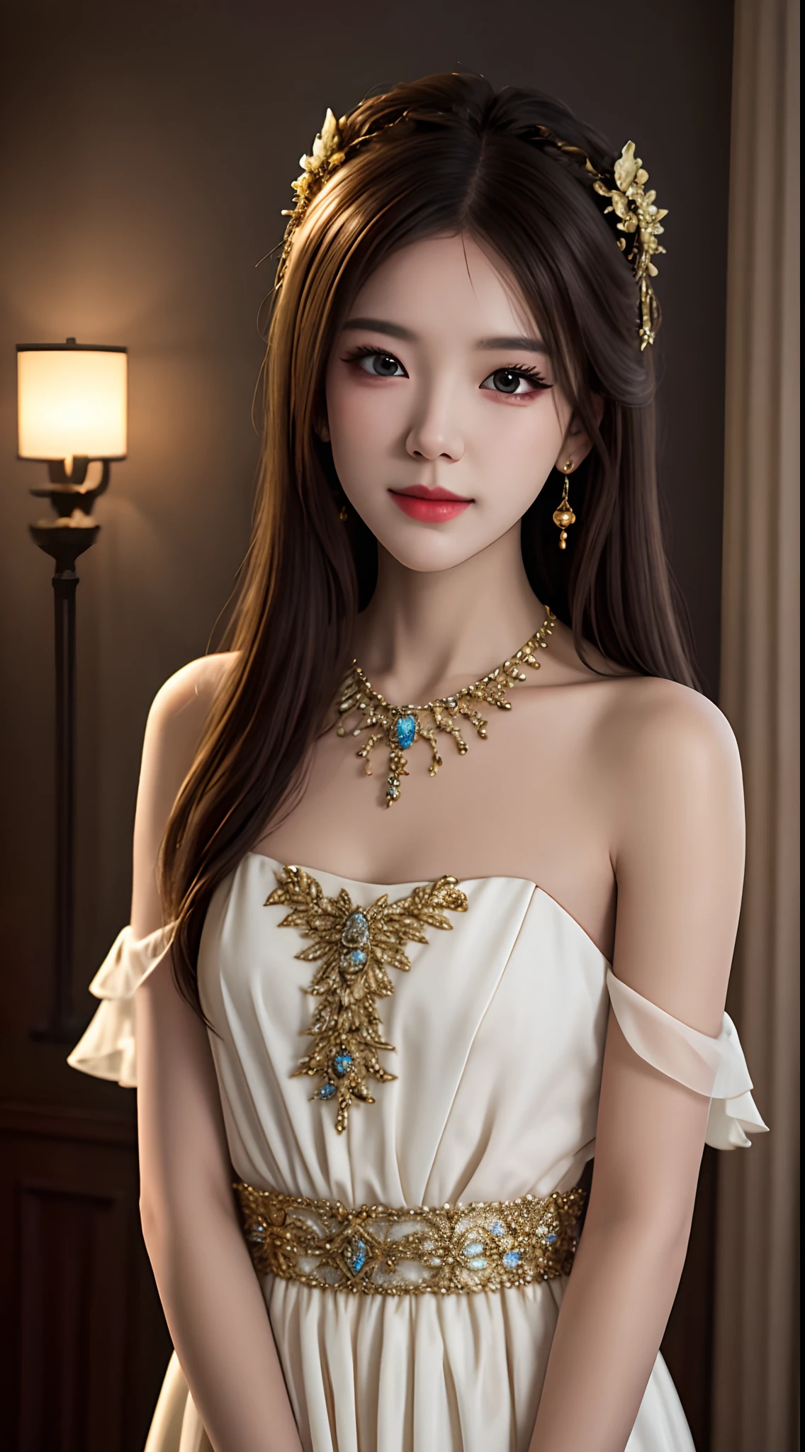 best quality, masterpiece, highres, 1girl,china dress,hair ornament,necklace, jewelry,Beautiful face,upon_body, tyndall effect,photorealistic, dark studio, rim lighting, two tone lighting,(high detailed skin:1.2), 8k uhd, dslr, soft lighting, high quality, volumetric lighting, candid, Photograph, high resolution, 4k, 8k, Bokeh