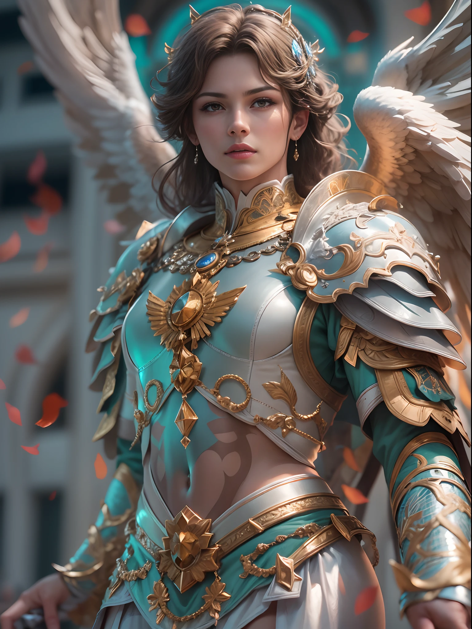 Archangel Michael、The Four Archangels、masutepiece,Best Quality,ultra-detailliert,hight resolution,hight resolution,4K,Portrait in 4K,8K,8K Portrait,Unity 8k壁纸,extremely details CG,Realistic,Raw photo,Real person,a portrait photo of,Photorealistic,Shiny skin,Detailed skin,