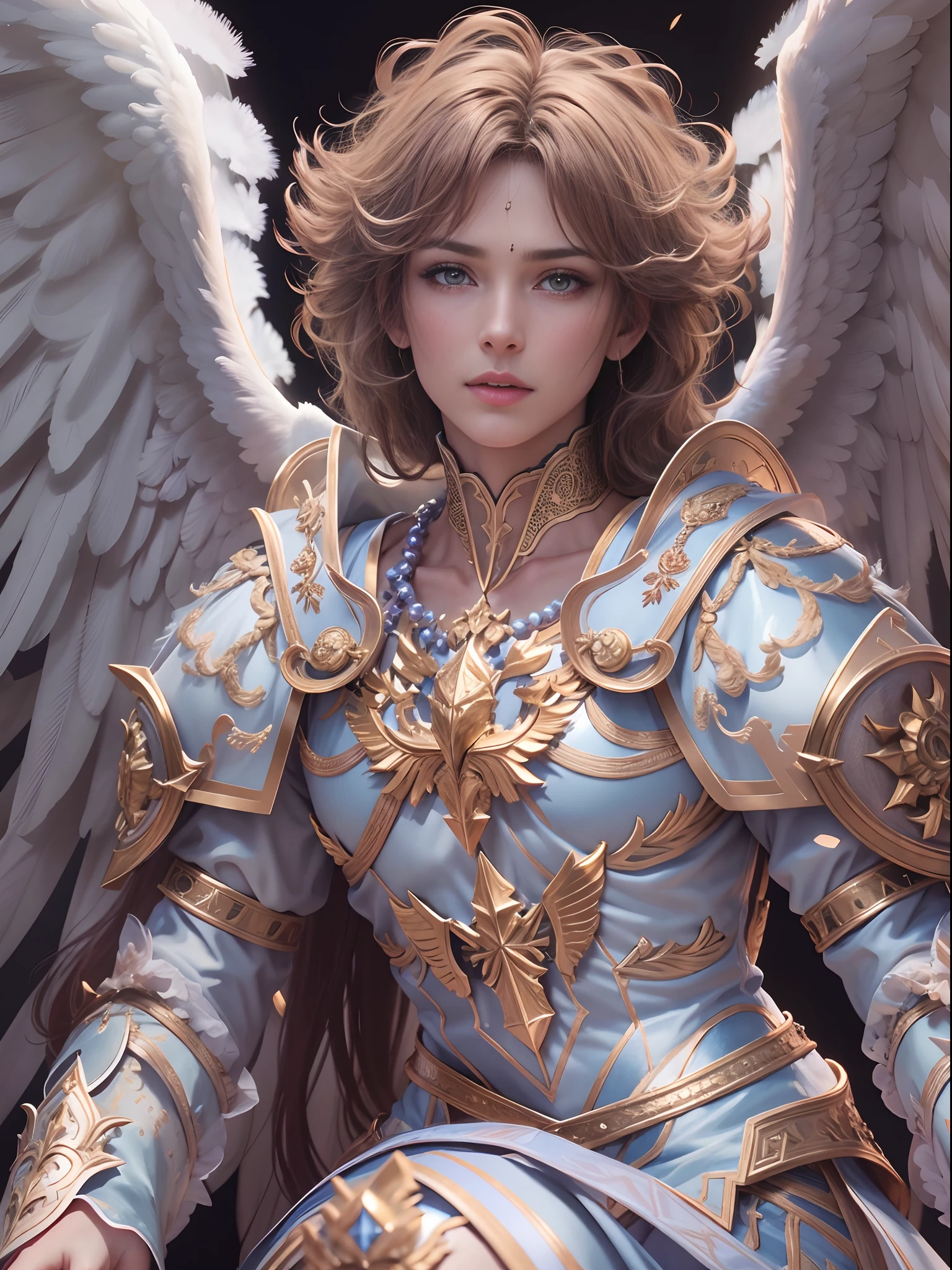 Archangel Michael、The Four Archangels、masutepiece,Best Quality,ultra-detailliert,hight resolution,hight resolution,4K,Portrait in 4K,8K,8K Portrait,Unity 8k壁纸,extremely details CG,Realistic,Raw photo,Real person,a portrait photo of,Photorealistic,Shiny skin,Detailed skin,