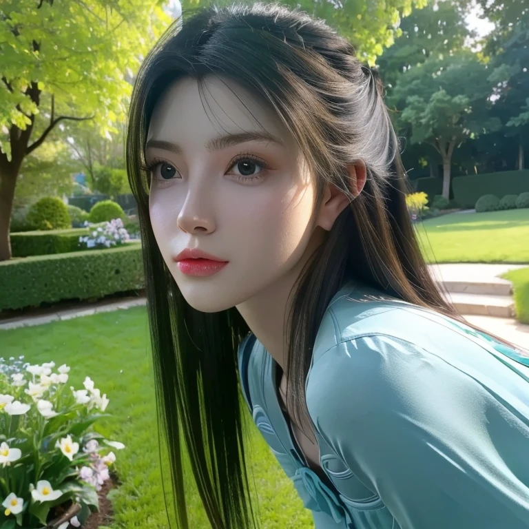 (best quality,4k,8k,highres,masterpiece:1.2),ultra-detailed,(realistic,photorealistic,photo-realistic:1.37),girl in a garden,girl with beautiful detailed eyes,girl with beautiful detailed lips,extremely detailed face,long eyelashes,garden scenery,green grass, colorful flowers,soft sunlight, bokeh, oil painting style,warm color tones,soft and gentle lighting