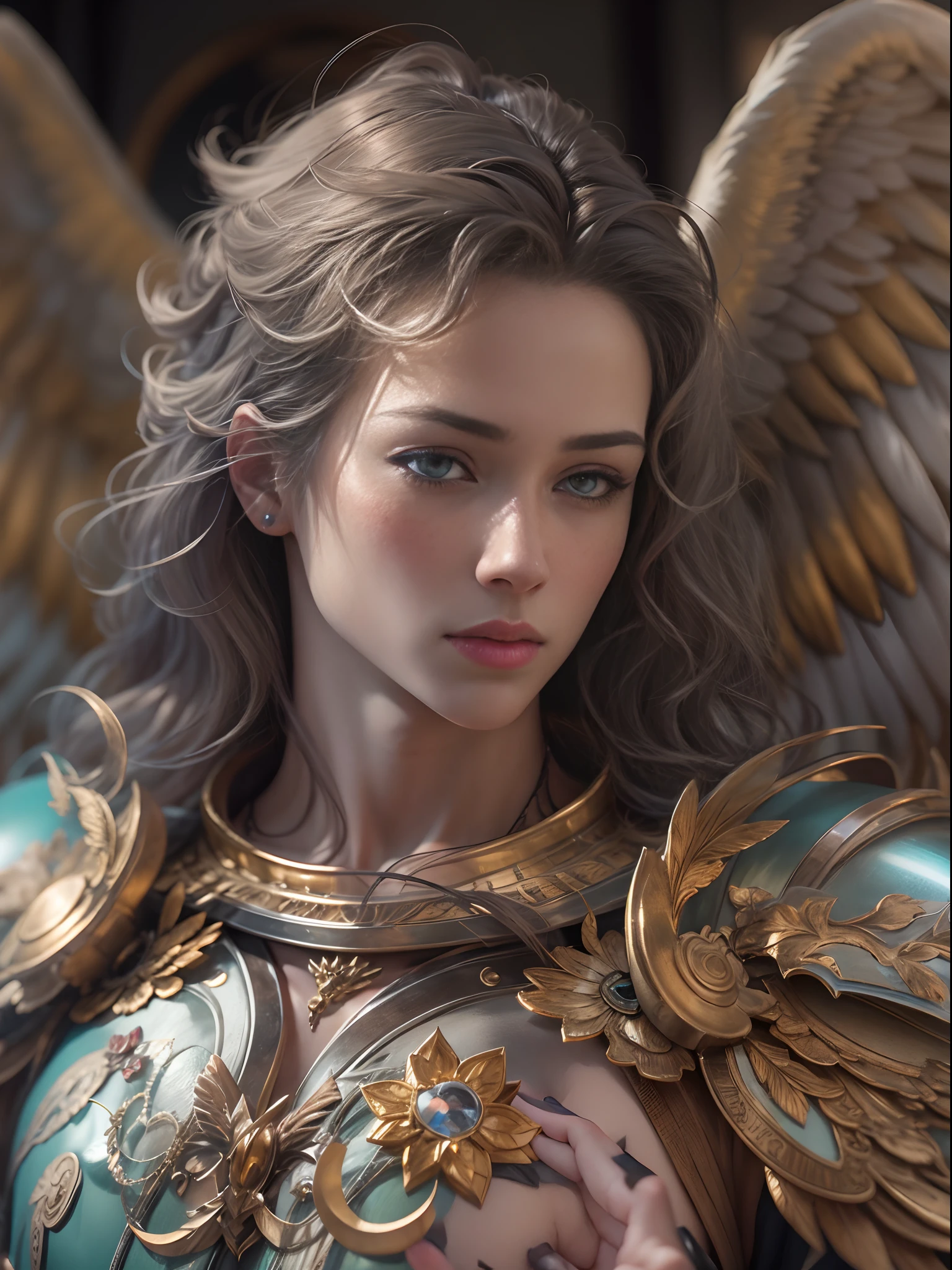 Archangel Michael、The Four Archangels、masutepiece,Best Quality,ultra-detailliert,hight resolution,hight resolution,4K,Portrait in 4K,8K,8K Portrait,Unity 8k壁纸,extremely details CG,Realistic,Raw photo,Real person,a portrait photo of,Photorealistic,Shiny skin,Detailed skin,