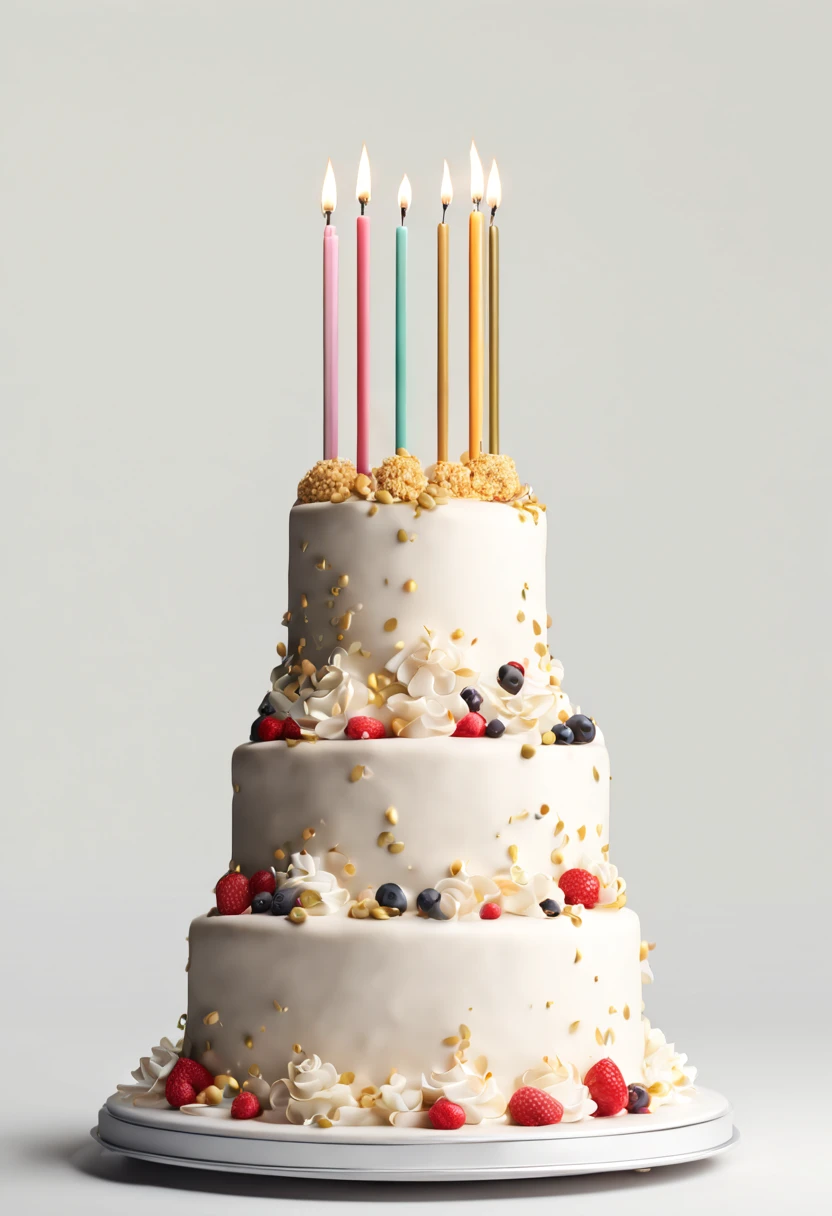 (best quality,3D rendering style,perfect lighting),icon for a cake on white background