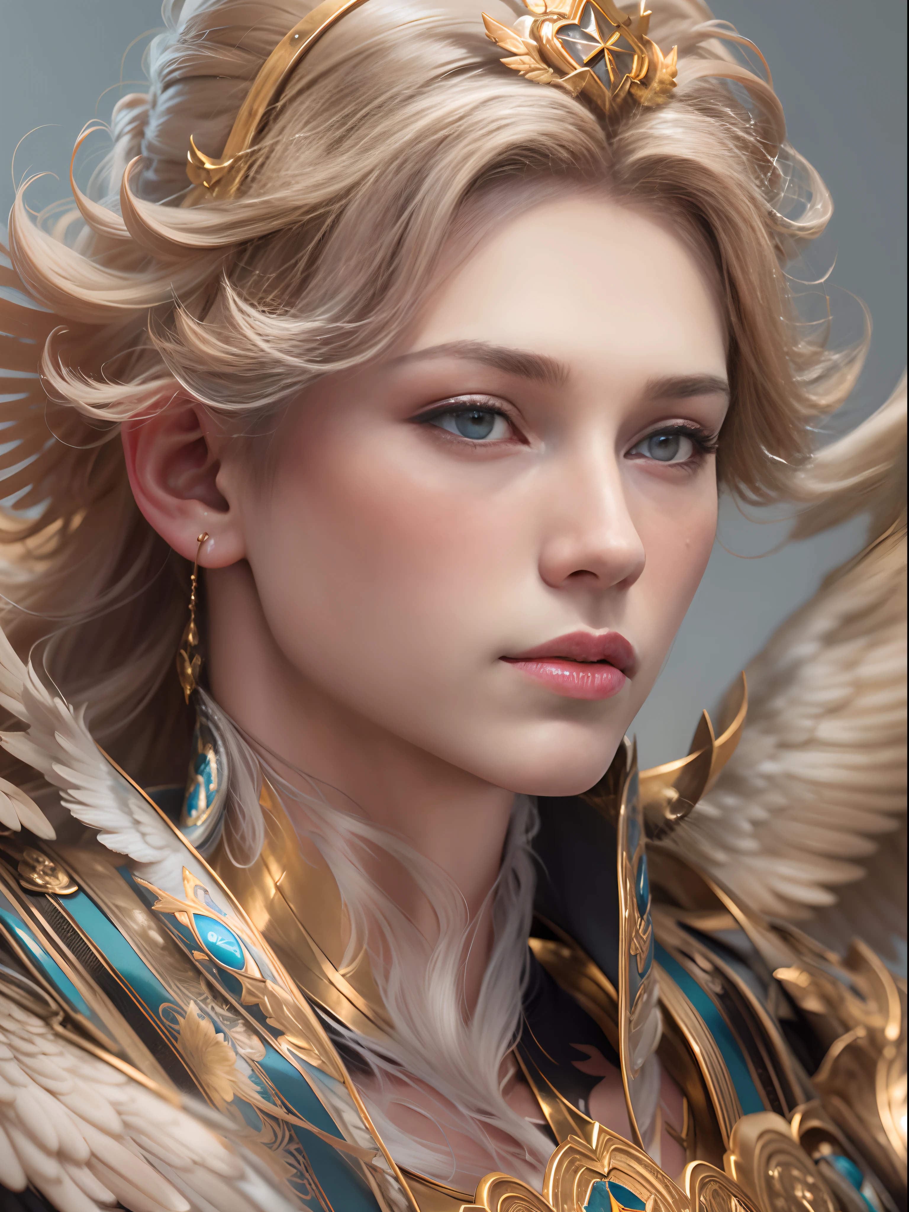 Archangel Michael、The Four Archangels、masutepiece,Best Quality,ultra-detailliert,hight resolution,hight resolution,4K,Portrait in 4K,8K,8K Portrait,Unity 8k壁纸,extremely details CG,Realistic,Raw photo,Real person,a portrait photo of,Photorealistic,Shiny skin,Detailed skin,