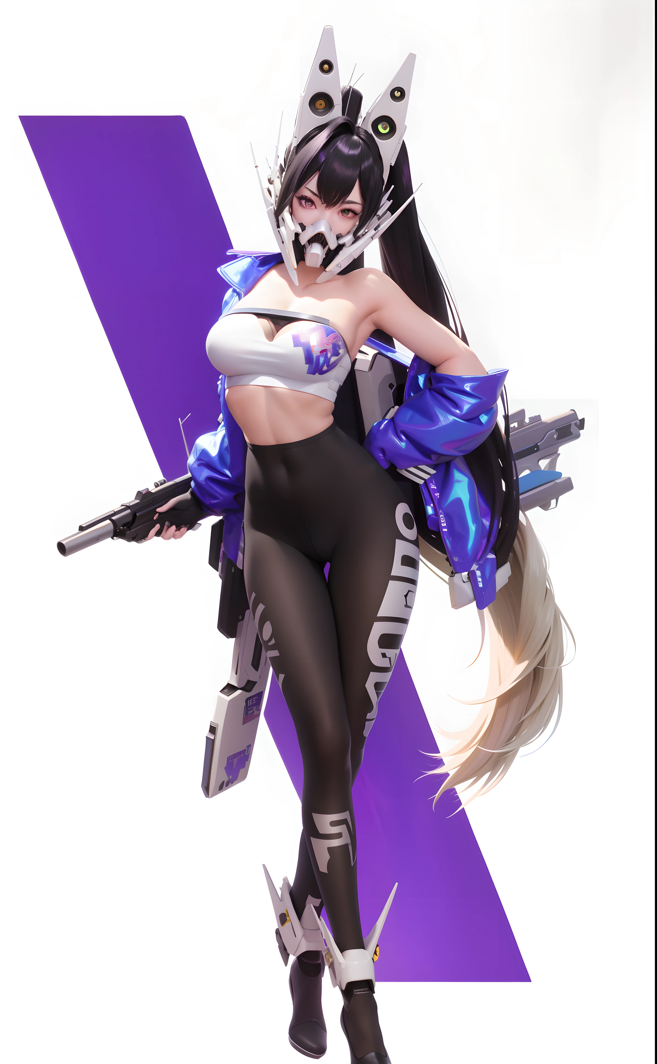 a close up of a woman in a costume holding a gun, rossdraws cartoon vibrant, rossdraws 2. 0, trending on cgstation, rossdraws 1. 0, digital cyberpunk anime art, cyberpunk 2077 rossdraws, overwatch style, ross tran style, :: rossdraws, overwatch fanart, anime cyberpunk art, from overwatch, kda, nikke sicharactern