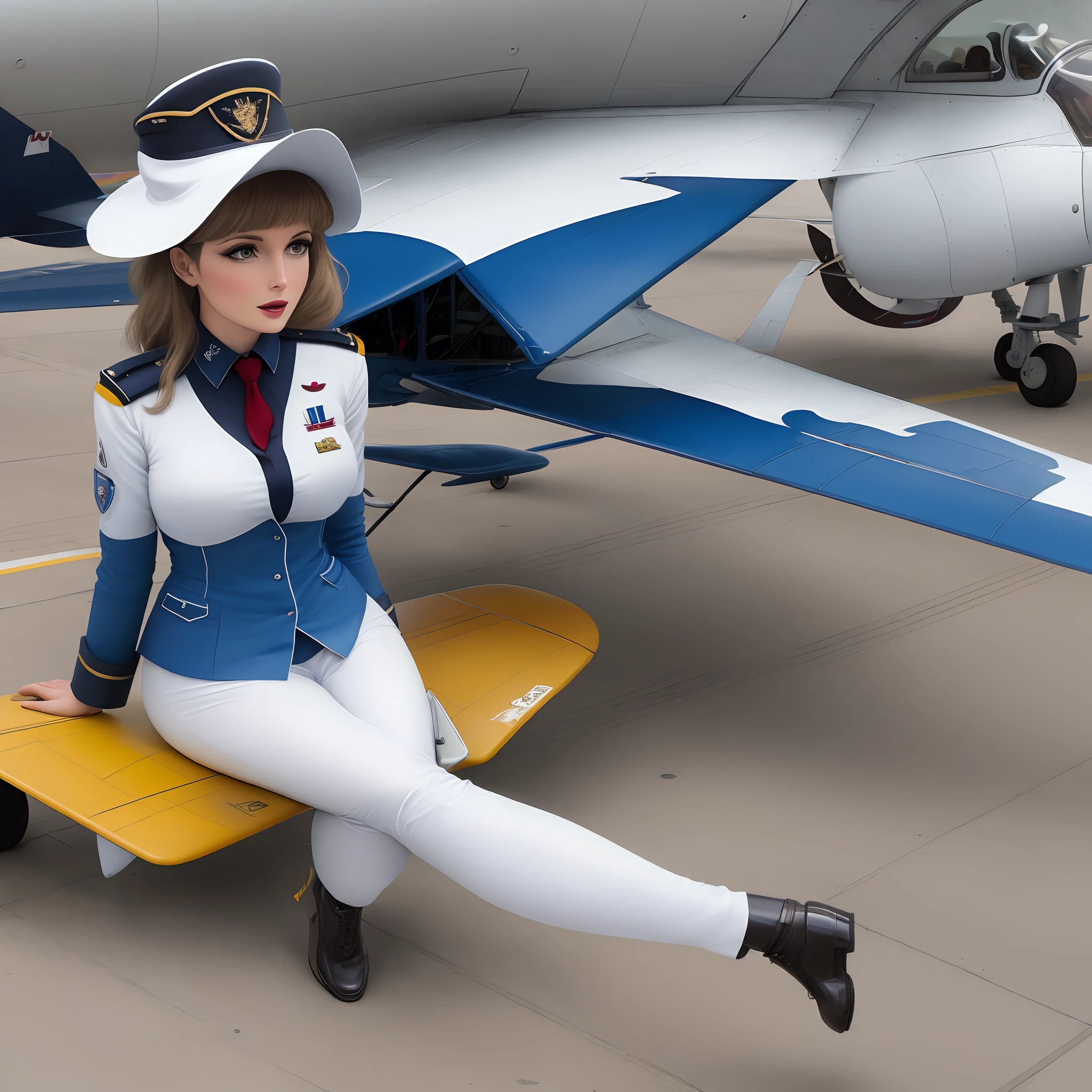 femme uniformes  aviation plein pied