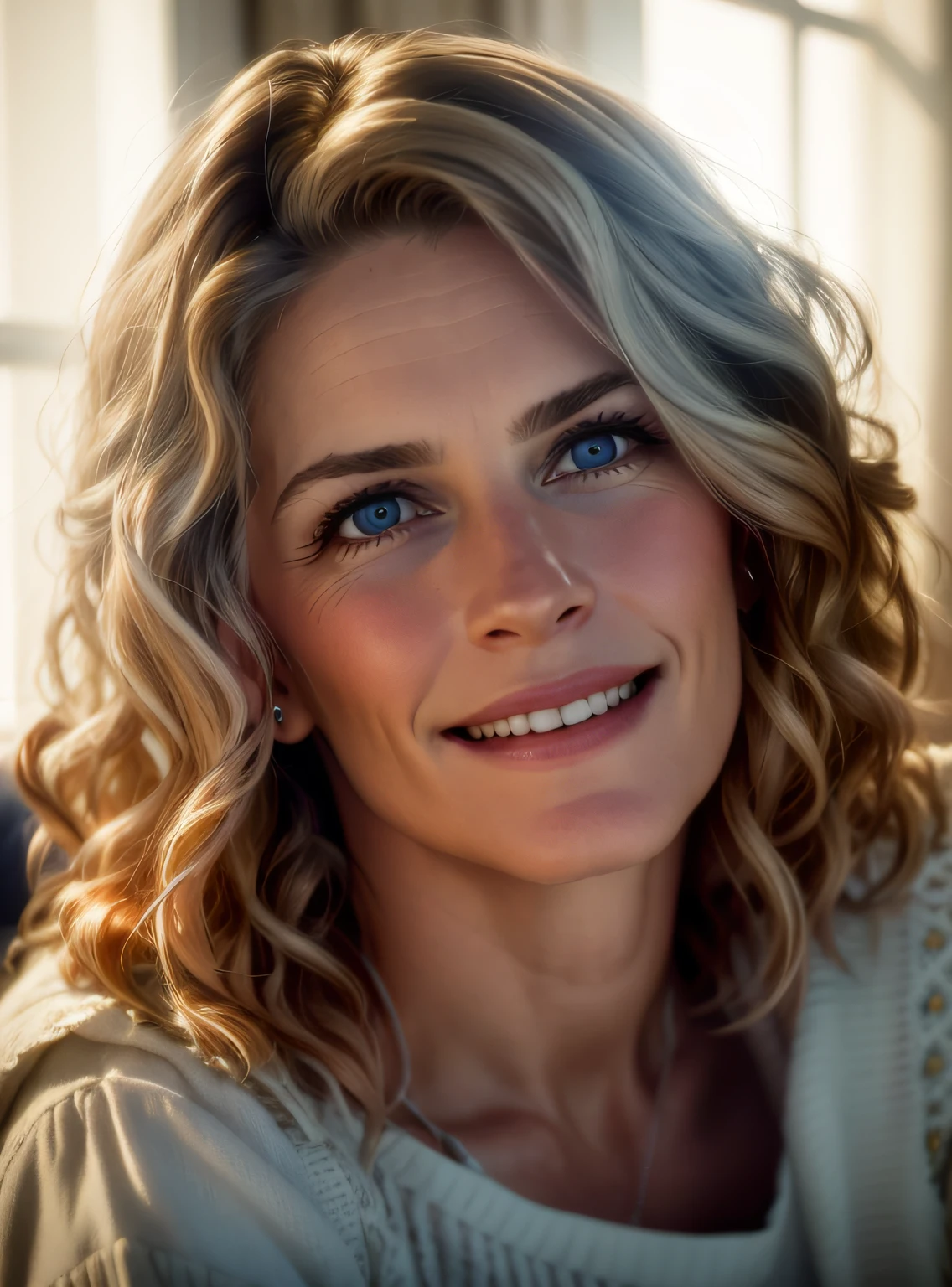 Smiling woman with shoulder-length hair and blue eyes looking at camera, Laure Lipton, Retrato Sabrina Lloyd, Sandra Chevier, Mulheres de 40 anos, portrait of rugged adult female, Alana Fletcher, retrato de uma mulher de 40 anos, Alison Hannigan, Olivia de Bernardinis, Jennifer Wuestling, Magalie Villeneuve