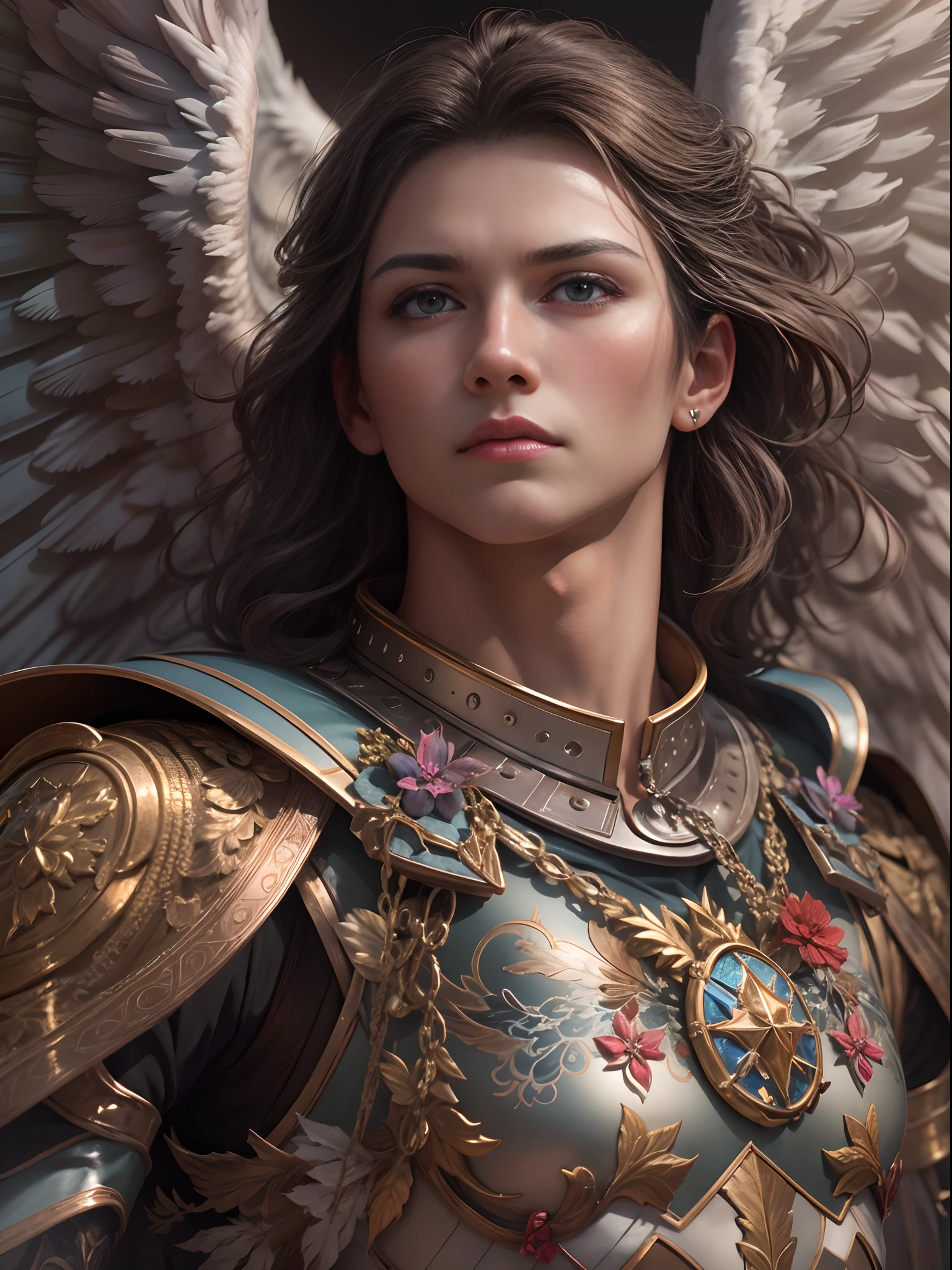 Archangel Michael、The Four Archangels、masutepiece,Best Quality,ultra-detailliert,hight resolution,hight resolution,4K,Portrait in 4K,8K,8K Portrait,Unity 8k壁纸,extremely details CG,Realistic,Raw photo,Real person,a portrait photo of,Photorealistic,Shiny skin,Detailed skin,