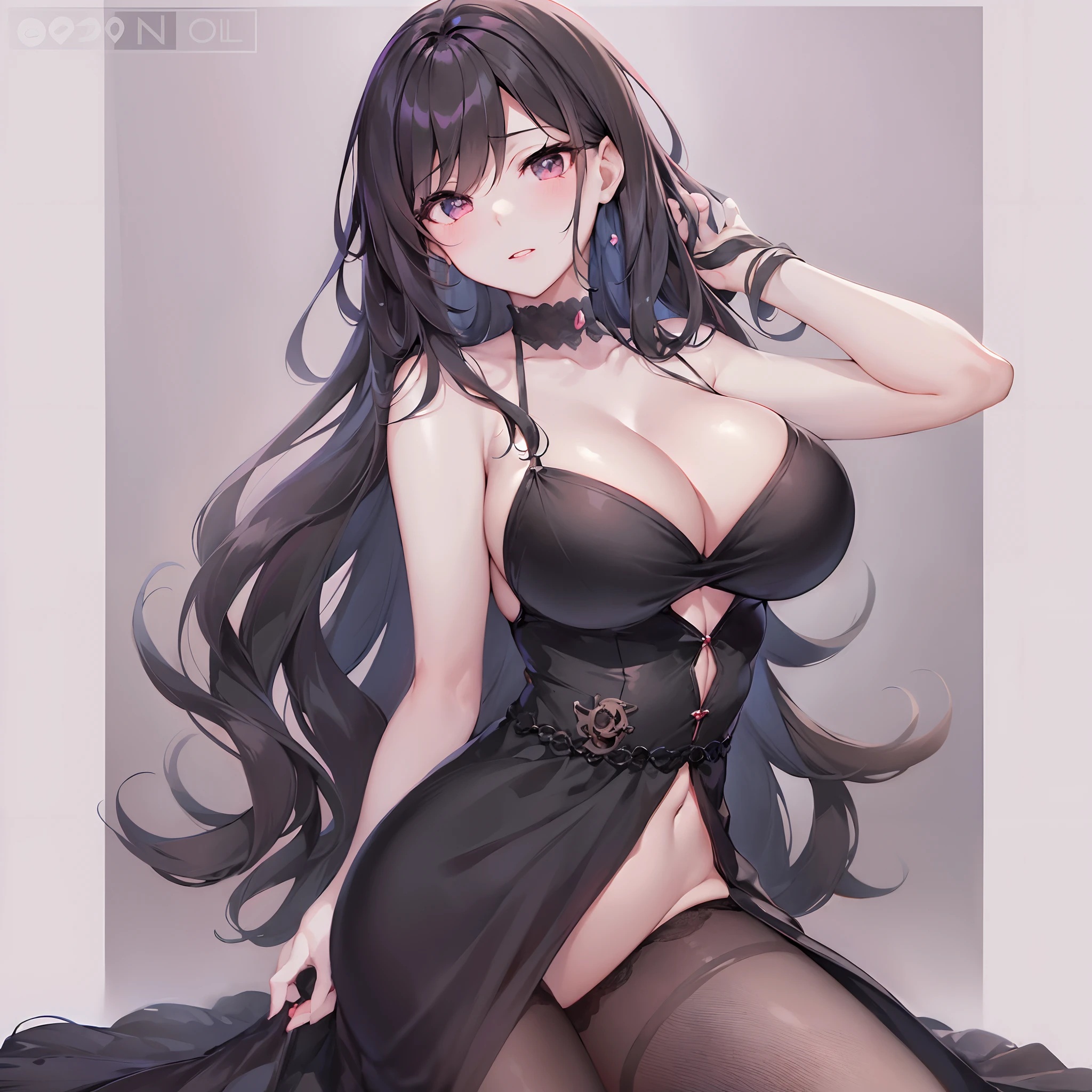 anime girl in black dress with long hair and stockings, seductive anime girl, anime girl wearing a black dress, loli in dress, anime moe artstyle, cute anime waifu in a nice dress, beautiful alluring anime woman, from girls frontline, small curvy loli, anime girl with long hair, beautiful anime woman, (anime girl), attractive anime girl