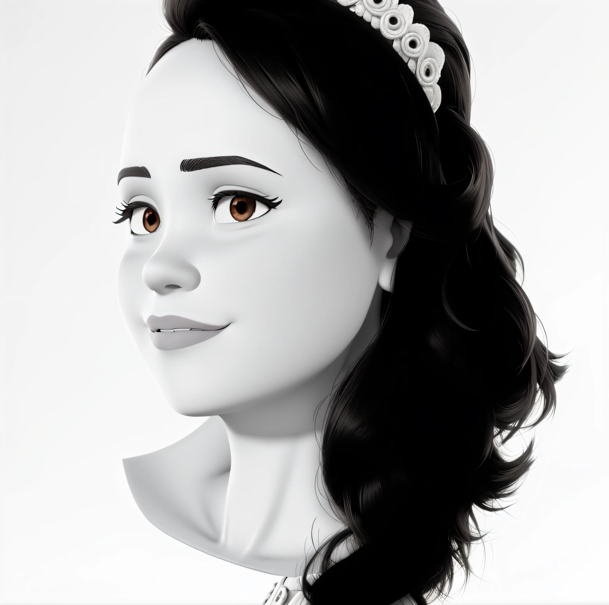 uma mulher morena estilo disney pixer, alta qualidade