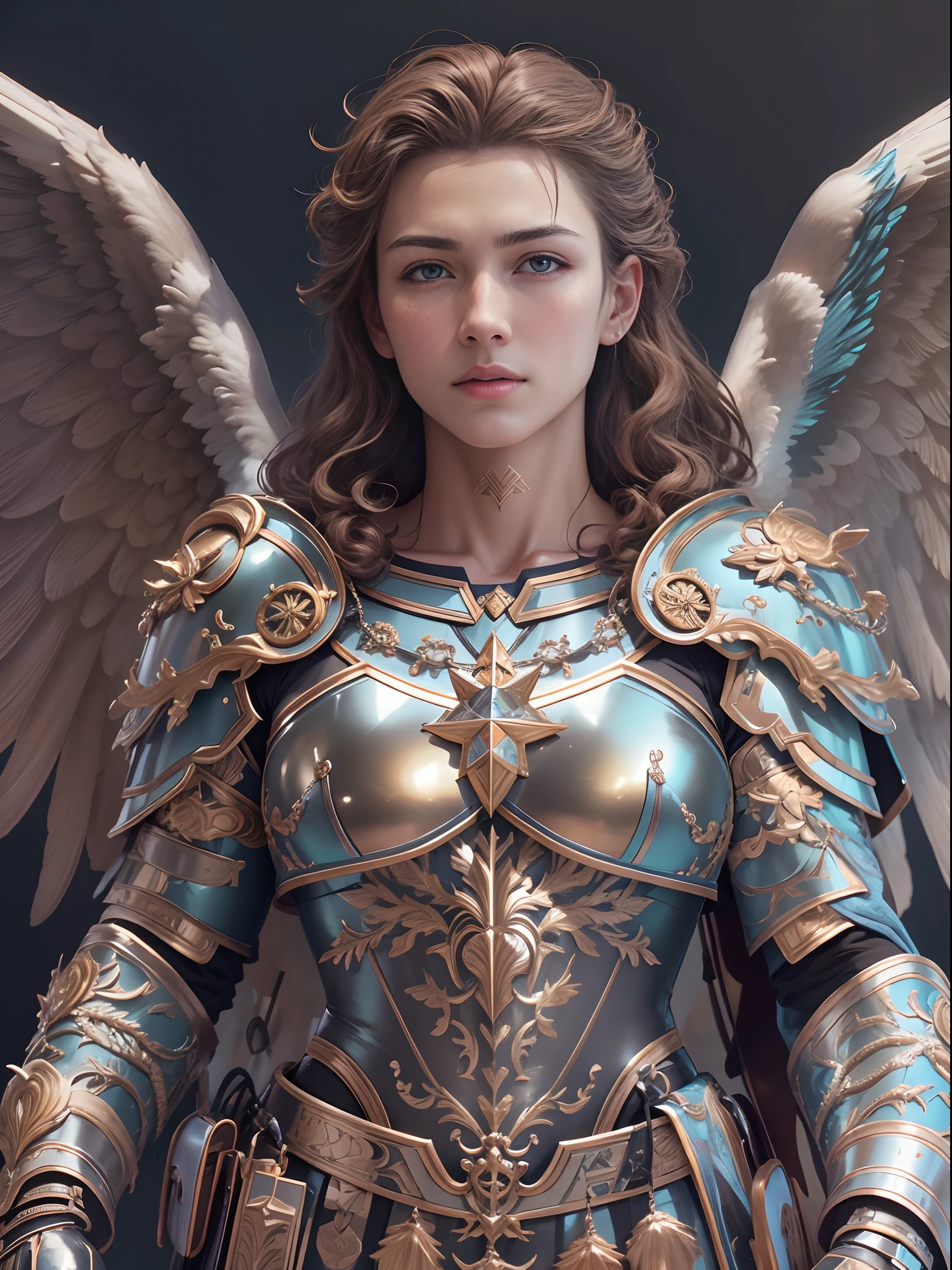 Archangel Michael、The Four Archangels、masutepiece,Best Quality,ultra-detailliert,hight resolution,hight resolution,4K,Portrait in 4K,8K,8K Portrait,Unity 8k壁纸,extremely details CG,Realistic,Raw photo,Real person,a portrait photo of,Photorealistic,Shiny skin,Detailed skin,
