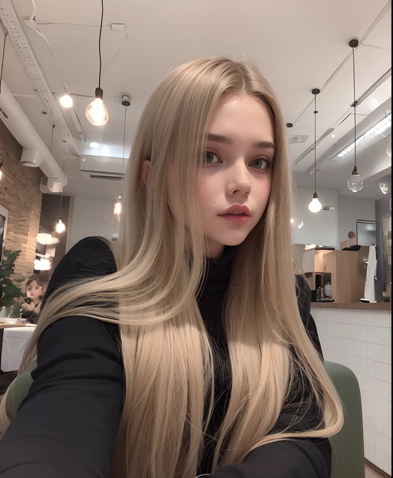 Blonde woman with long hair sitting in a restaurant with a glass of wine, Anna Nikonova aka Newmilky, namorada russa, Taran Dasha, com cabelos longos, uma menina com cabelo loiro, longos cabelos loiros lisos, Yelena Belova, 18 anos, menina loira bonita, com longos cabelos loiros, 19-year-old girl