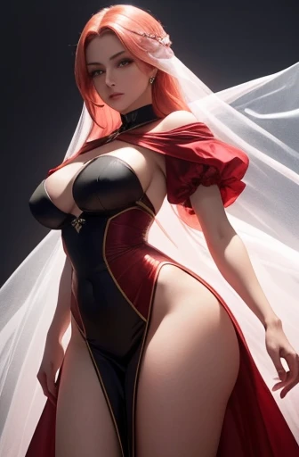 MA GAROTA DE CABELOS VERMELHOS, Beautiful, CORPO PERFEITO, USANDO UM (VESTIDO PRETOCURTO E JUSTO), MOSTRANDO FORMA DO CORPO, translucent fabric, MAMILOS APARENTES, SEXY, 8K, (DE COSTAS), OLHANDO DIRETA,ENTITY FOR A CÃMERA, PERFEITA