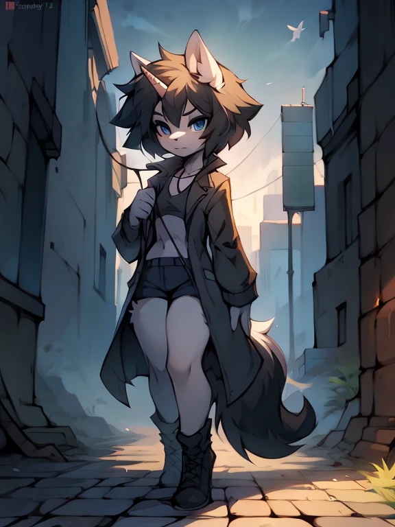 e621(author:lapel:0.4),(By iskra:0.4),(From krokobyaka:0.3),(author:Yuou:0.3),(by Hioshiru:0.3),Lead gray fur,Brunette unicorn, Brick floor,Gray-black trench coat,Behind her was a gray sky((very beautiful furry art)),stunning detailed,(The main character is a horse girl:1.5),((A unicorn)),My Little Pony,mlp,Friendship is magic,(Tall guy),serious-expression,High head-to-body ratio,Lead gray fur,Black color hair,blue color eyes,Medium breasts,(Long gray-black trench coat:1.2),black long boots,(amazing background),Brick floor,Stone brick construction,Wallpaper style,(the street),borgar,Oppressive atmosphere,Gray tones