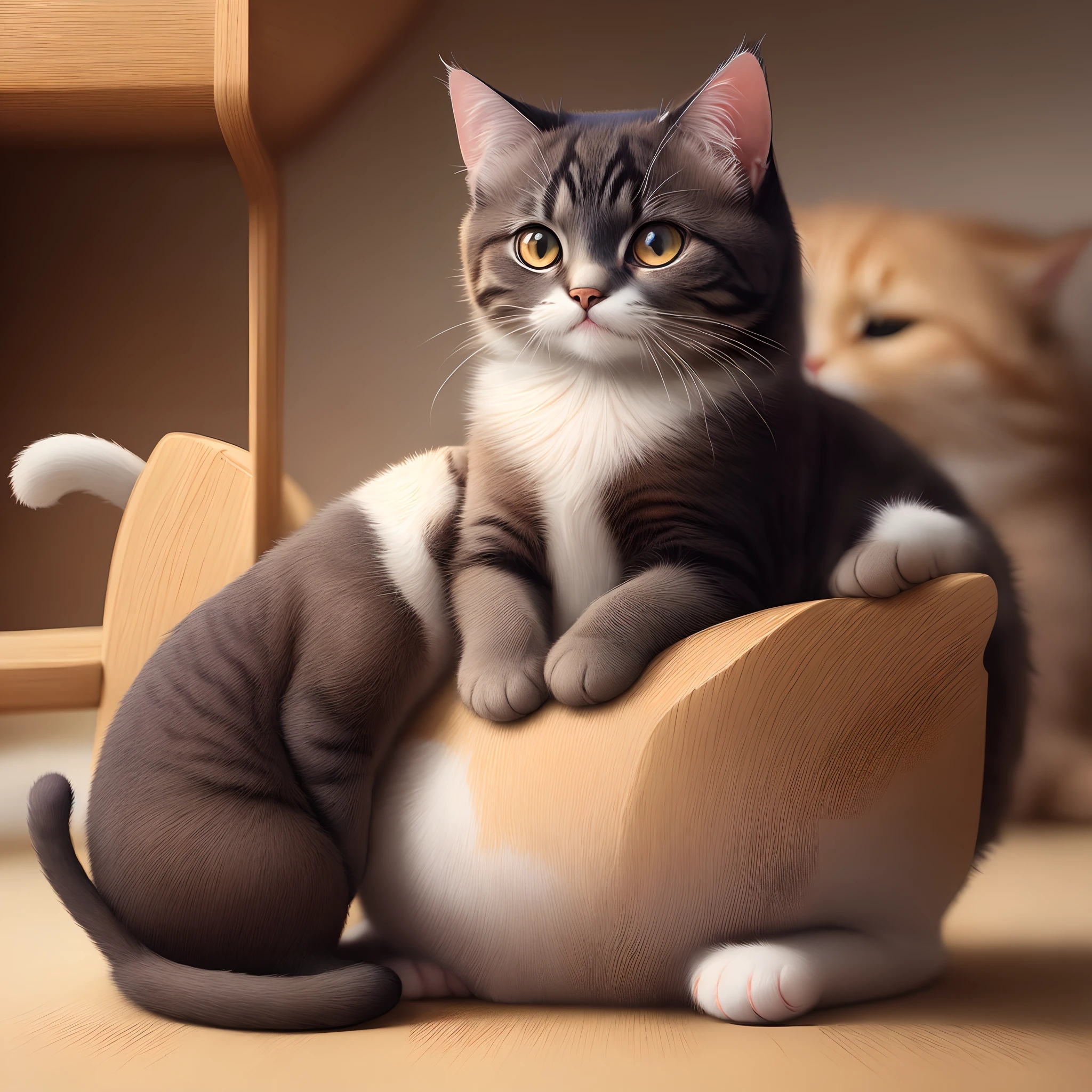 Cat licks soles of a woman's feet