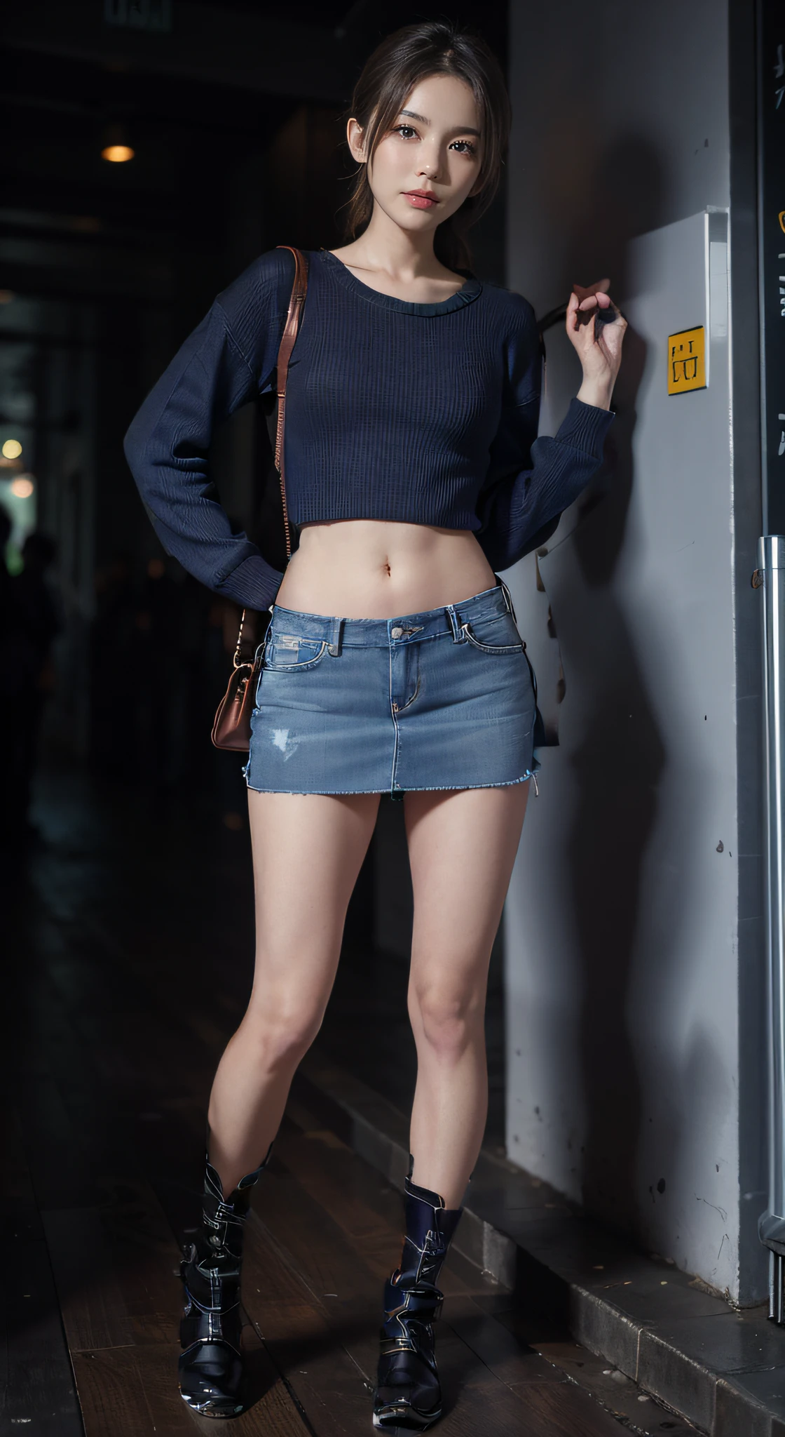 ((wide open abdomen))、((open abdomen))、((wide open navel))、((open navel))、((Bare belly))、((Mid-Riff Sweater))、((Mid-Riff Sweater))、((Ultra-low rise、Denim Mini Skirt))、((Ultra-low rise、Denim Mini Skirt))、((Ultra-low rise、Denim Mini Skirt))、 ((Navel Ejection))、((small hips))、((small hip))、(boots)、((Ultra-low rise))、((Denim Mini Skirt))、 ((wide open abdomen))、((open abdomen))、((wide open navel))、((open navel))、((Bare belly))、((Mid-Riff Sweater))、((Ultra-low rise、Denim Mini Skirt))、 ((Navel Ejection))、((small hips))、((small hip))、(boots)、((Ultra-low rise))、((Denim Mini Skirt))、((is standing))、
