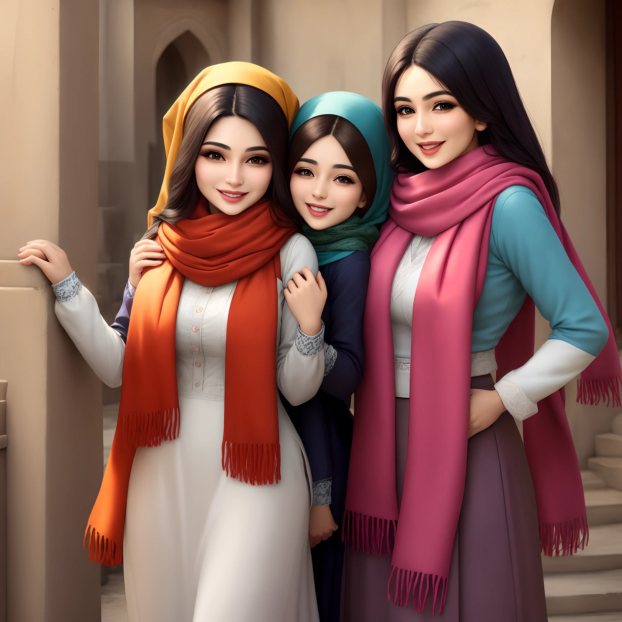 Happy Persian women with scarf