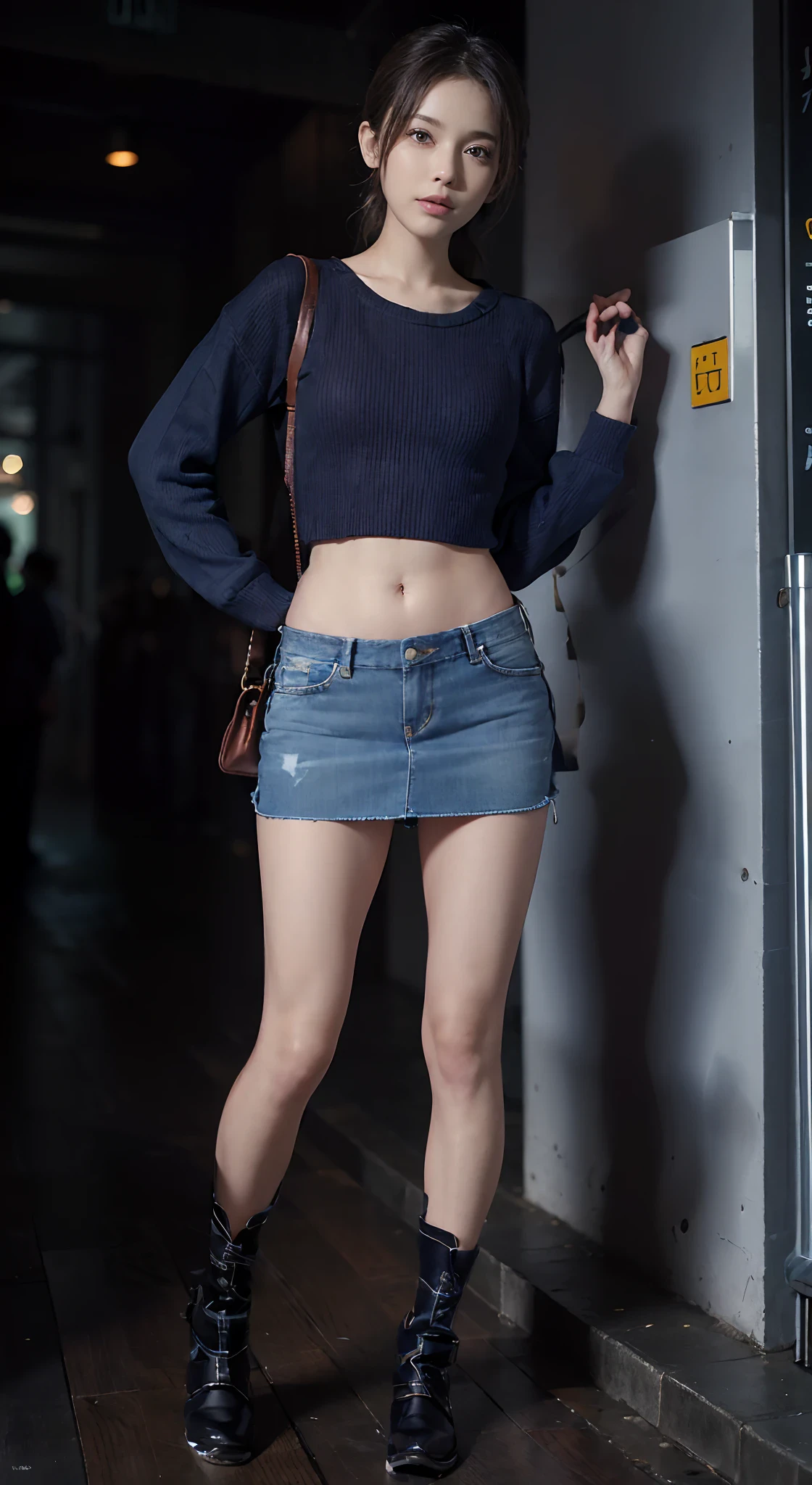 ((wide open abdomen))、((open abdomen))、((wide open navel))、((open navel))、((Bare belly))、((Mid-Riff Sweater))、((Mid-Riff Sweater))、((Ultra-low rise、Denim Mini Skirt))、((Ultra-low rise、Denim Mini Skirt))、((Ultra-low rise、Denim Mini Skirt))、 ((Navel Ejection))、((small hips))、((small hip))、(boots)、((Ultra-low rise))、((Denim Mini Skirt))、 ((wide open abdomen))、((open abdomen))、((wide open navel))、((open navel))、((Bare belly))、((Mid-Riff Sweater))、((Ultra-low rise、Denim Mini Skirt))、 ((Navel Ejection))、((small hips))、((small hip))、(boots)、((Ultra-low rise))、((Denim Mini Skirt))、((is standing))、