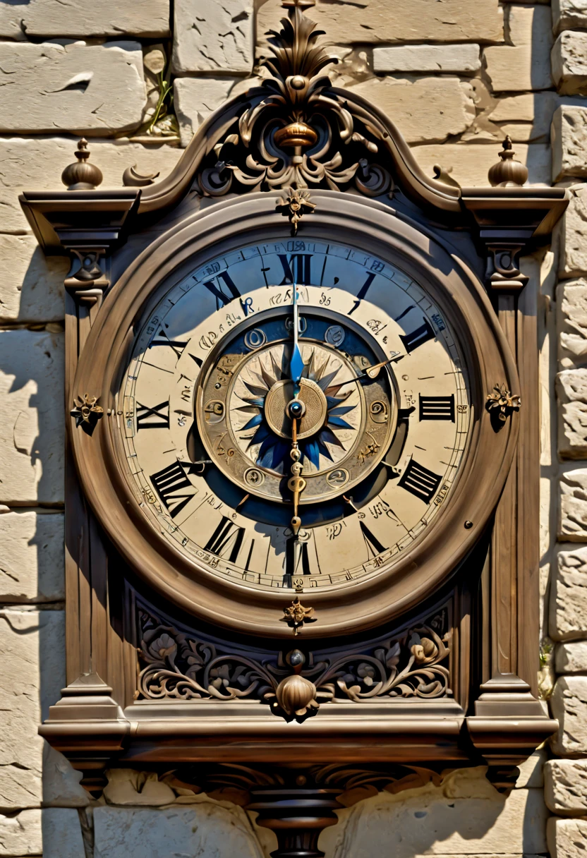 (Best quality,4K,A high resolution,Masterpiece:1.2),Ultra-detailed,(Realistic:1.37),(hdr),Antique sundials,Weathered stone,detailed carvings,Timeless vintage,Stale and rustic,Ancient craftsmanship,shadows and light,Historical artifacts,Classic chronograph mechanism,Nostalgic,Charm,retro aesthetic,Weathered beauty,Ancient clocks,Ageing elegantly,Stone carving and craftsmanship,Precise marking,Entwined vines and flowers,Entry,Weathered beauty and personality,Backyard Point of Contact,ornate detail,A symbol of eternity,Harmony between past and present,Engraving calligraphy,artistic design+"]