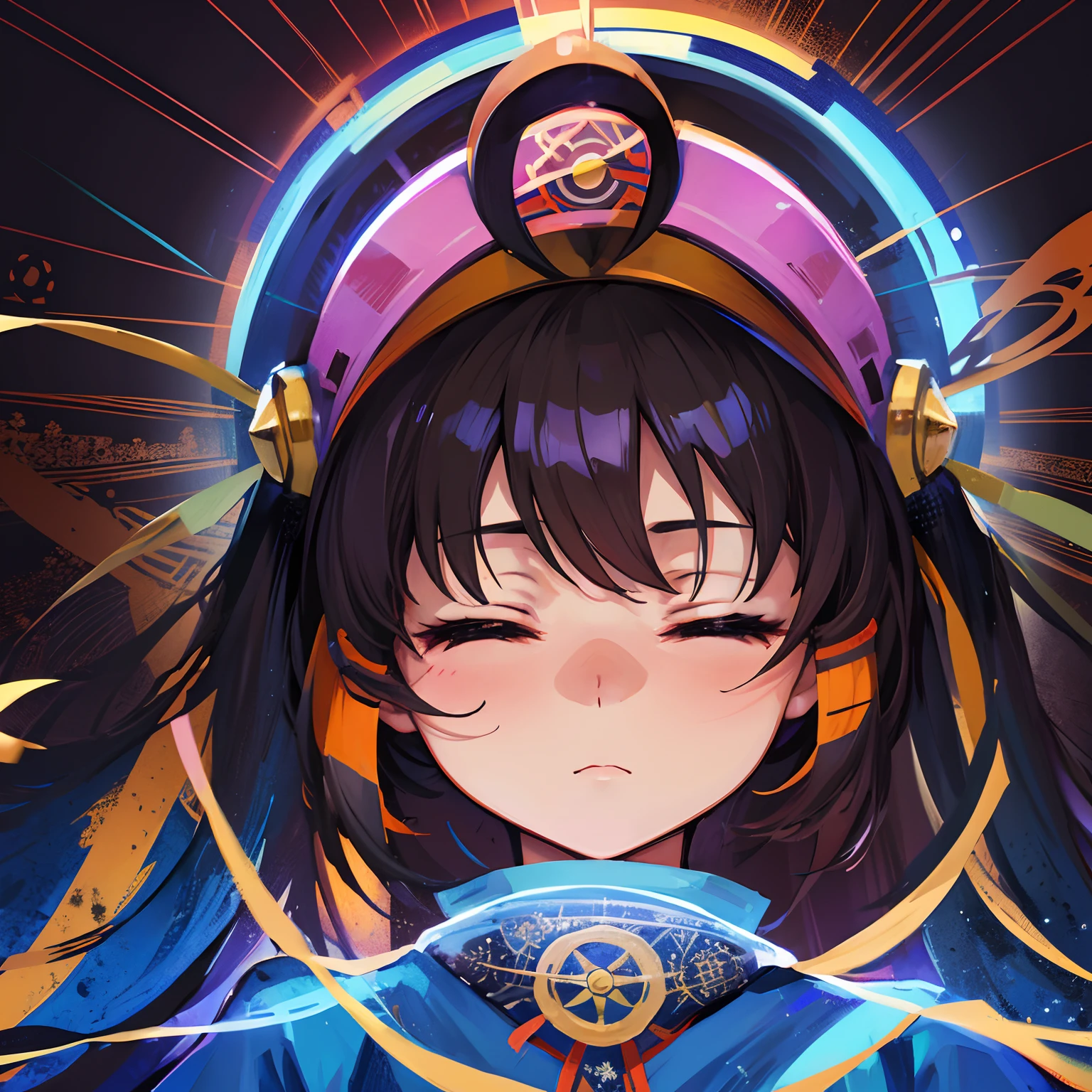 frontage suzumiya haruhi Zazen Mandala background Eyes closed