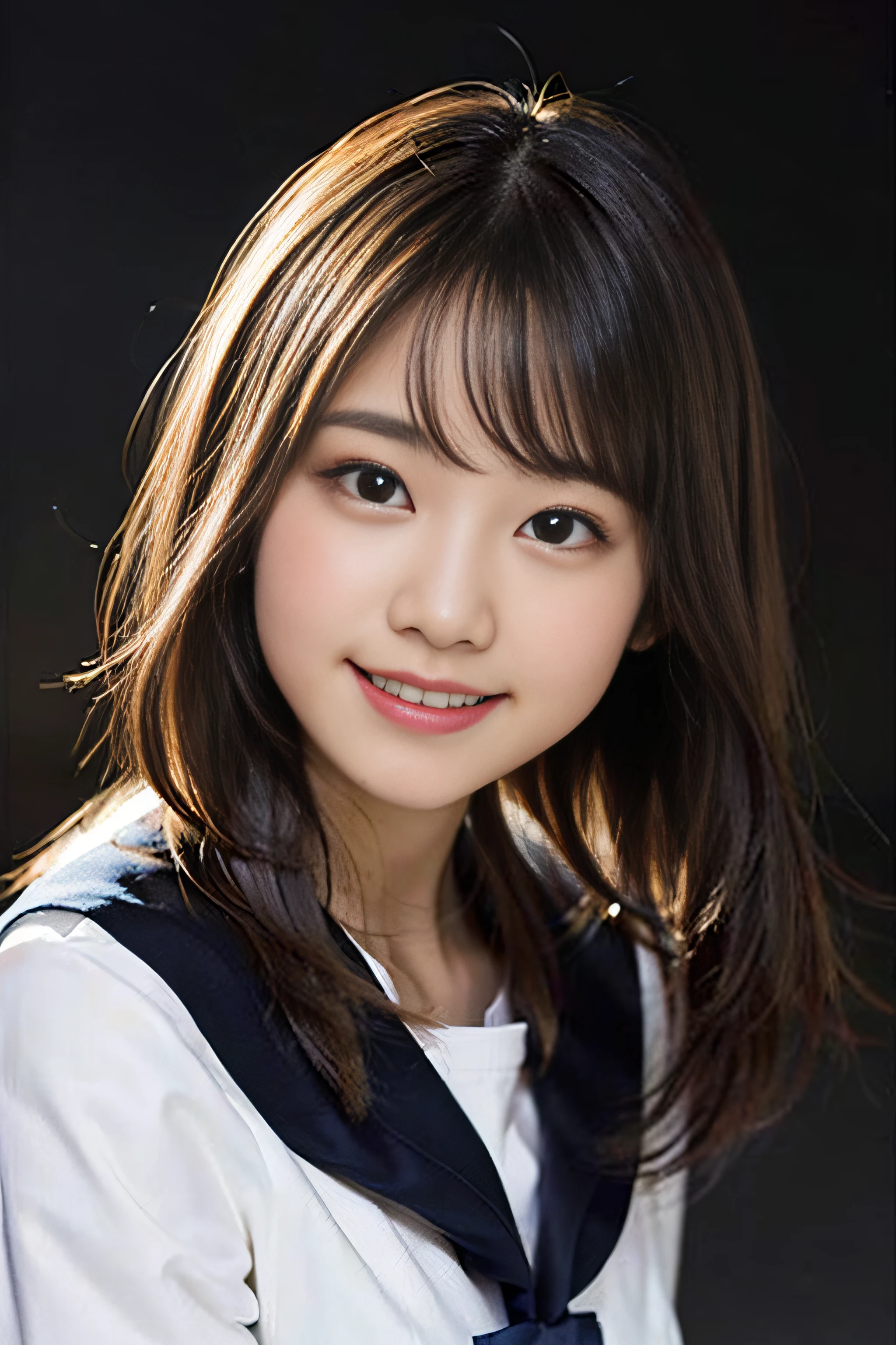 full body shot、8K、best image quality、masterpiece、summer、Japanese high school girl meets her friends in the classroom、she speaks happily、nude、pussy、short hair、fine eyes、front shot、profile