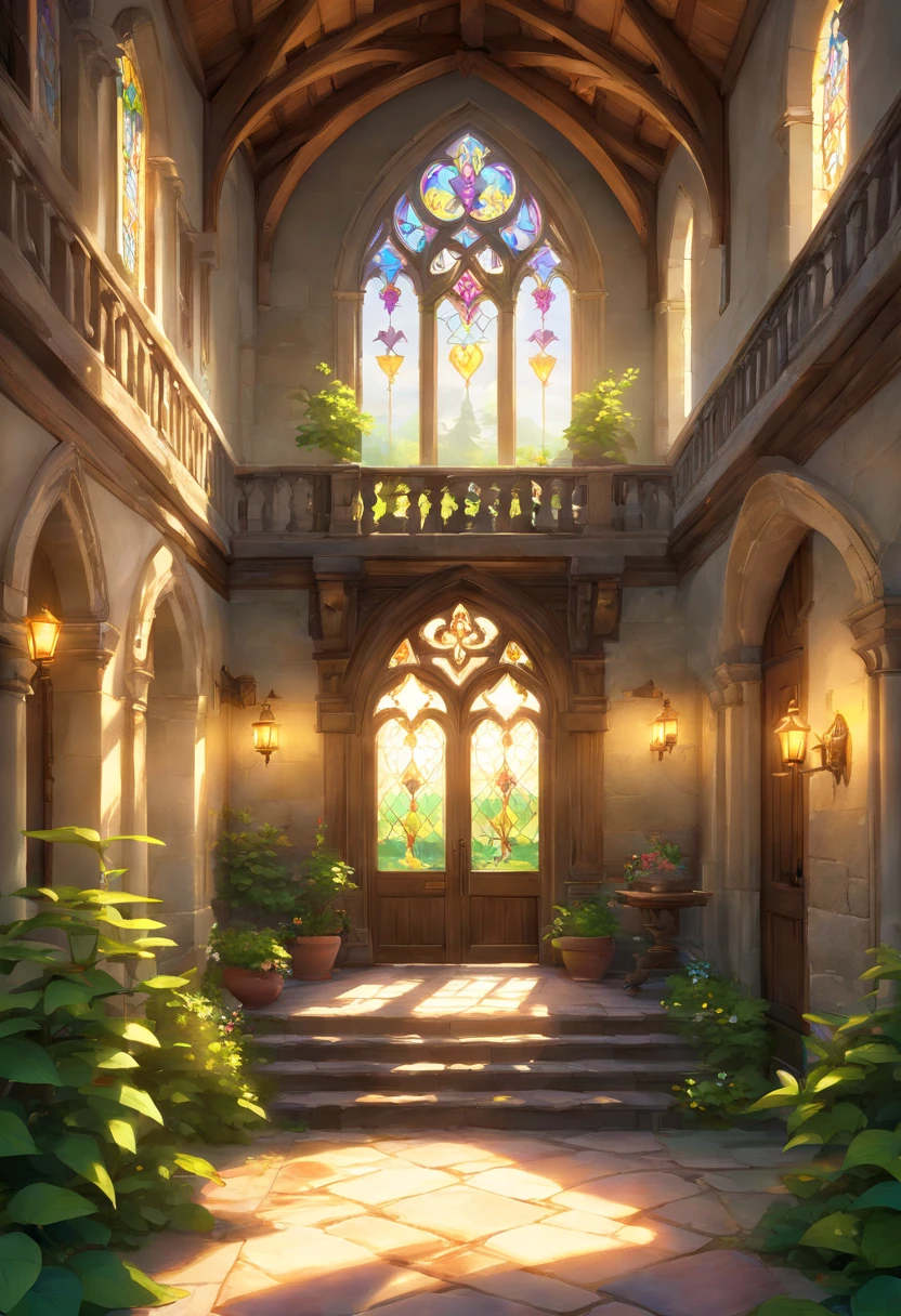 there is a large house with a porch and a porch on the front, victorian manor, by Rob Alexander, dramatic warm morning light, by Stephen Little, dramatic morning light, by John Clayton Adams, in style of mike savad”, gothic mansion, by Robert Lee Eskridge, moody morning light, warm glow, ornate retreat, southern gothic scene