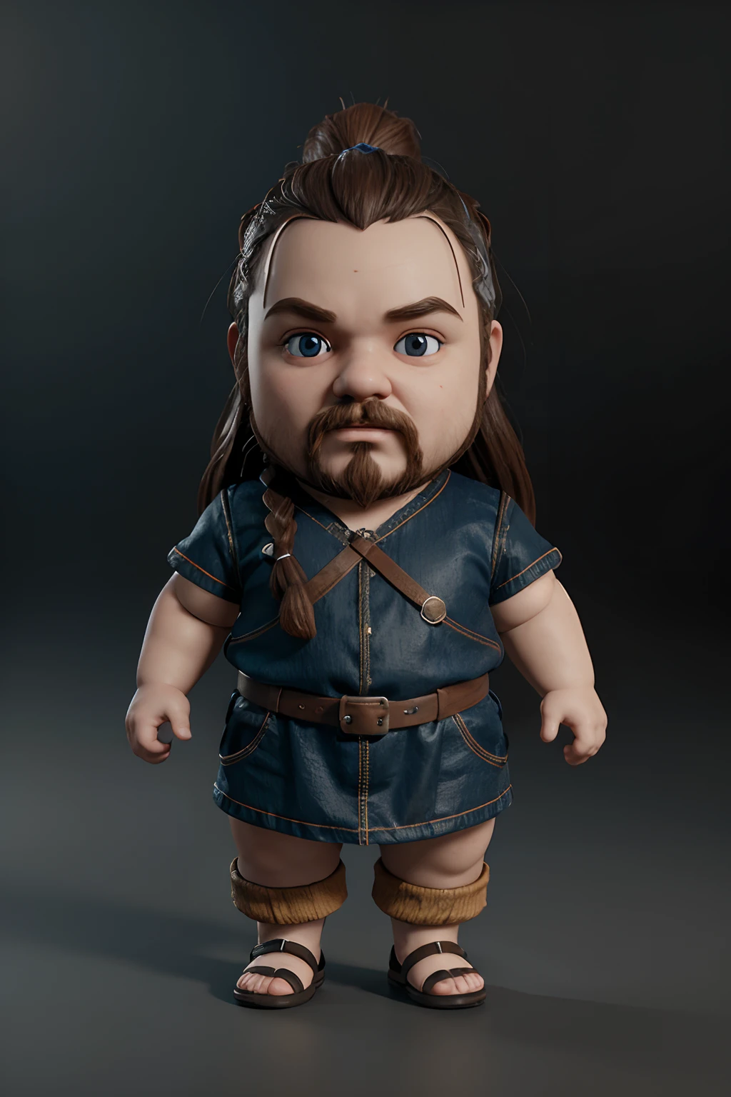 create a big-headed dwarf doll,cute,funko,3d,hd,cartoon,detailed,unreal engine,32k
