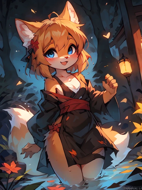 e621(author:lapel:0.4),(By iskra:0.4),(From krokobyaka:0.3),(author:Yuou:0.3),(by Hioshiru:0.3),White fur,Blonde fox,shyexpression,(solo person:1.2),((very beautiful furry art)),stunning detailed,simplebackground,(The main character is a fox girl:1.2),Red flowers,(Tall guy),Seductive expressions,High head-to-body ratio,Long back hair,blue color eyes,(Broken clothing:1.2),Wet clothes,Medium breasts,(shrine maiden clothe:1.2),Maple leaves,nabel,NSFW