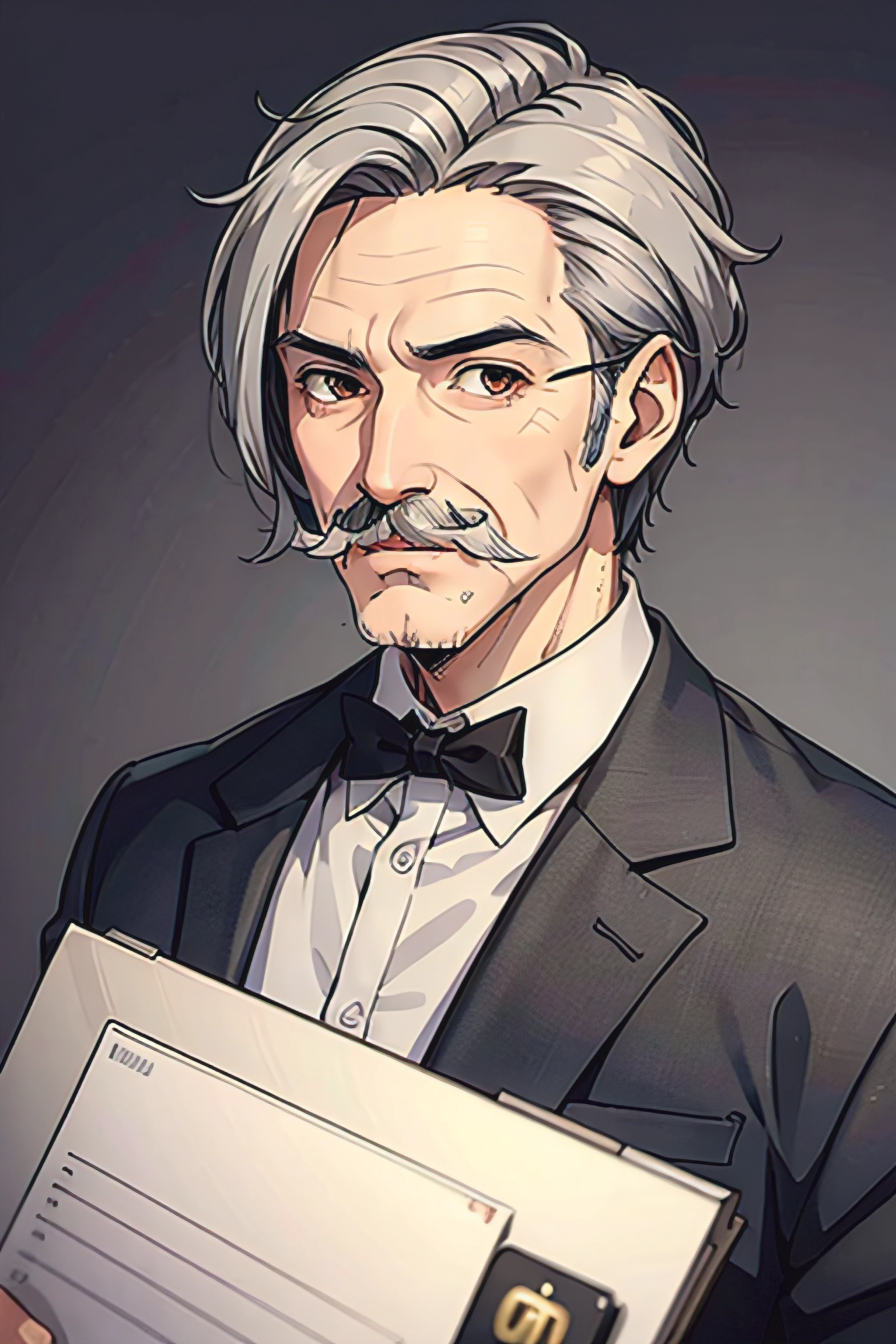 Grandpa, gray hair, mustache. Sex with a girl