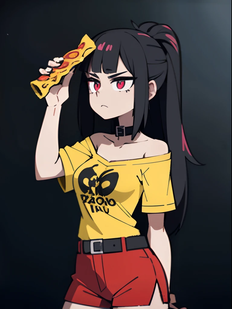 Goth 1girl, pizza girl in yellow,concept design