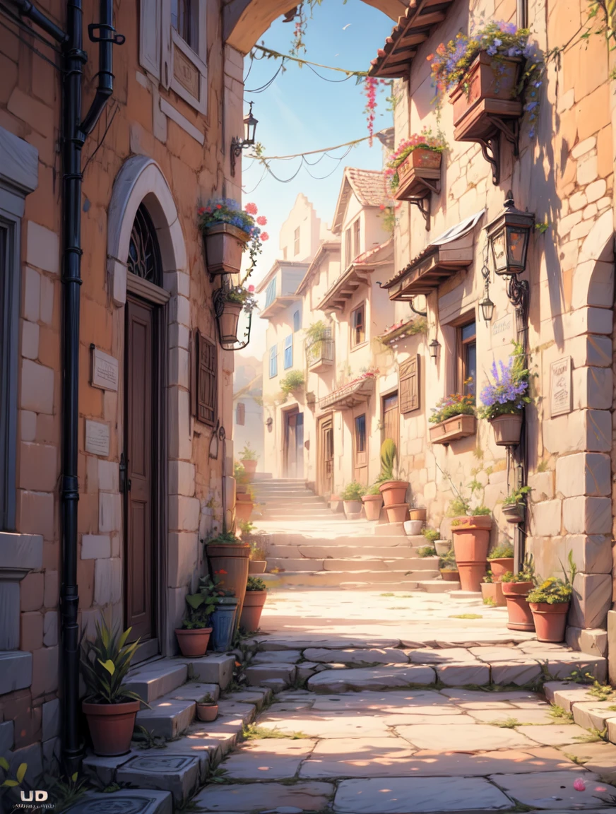 painting of a desert with a beautiful oasis, beduin camp,flowers, beautiful art uhd 4 k, a beautiful artwork illustration, beautiful digital painting, highly detailed digital painting, beautiful digital artwork, a bustling magical town, mediterranean fisher village, mediterranean city, detailed painting 4 k, ancient mediterranean village, very detailed digital painting, rich picturesque colors, gorgeous digital painting