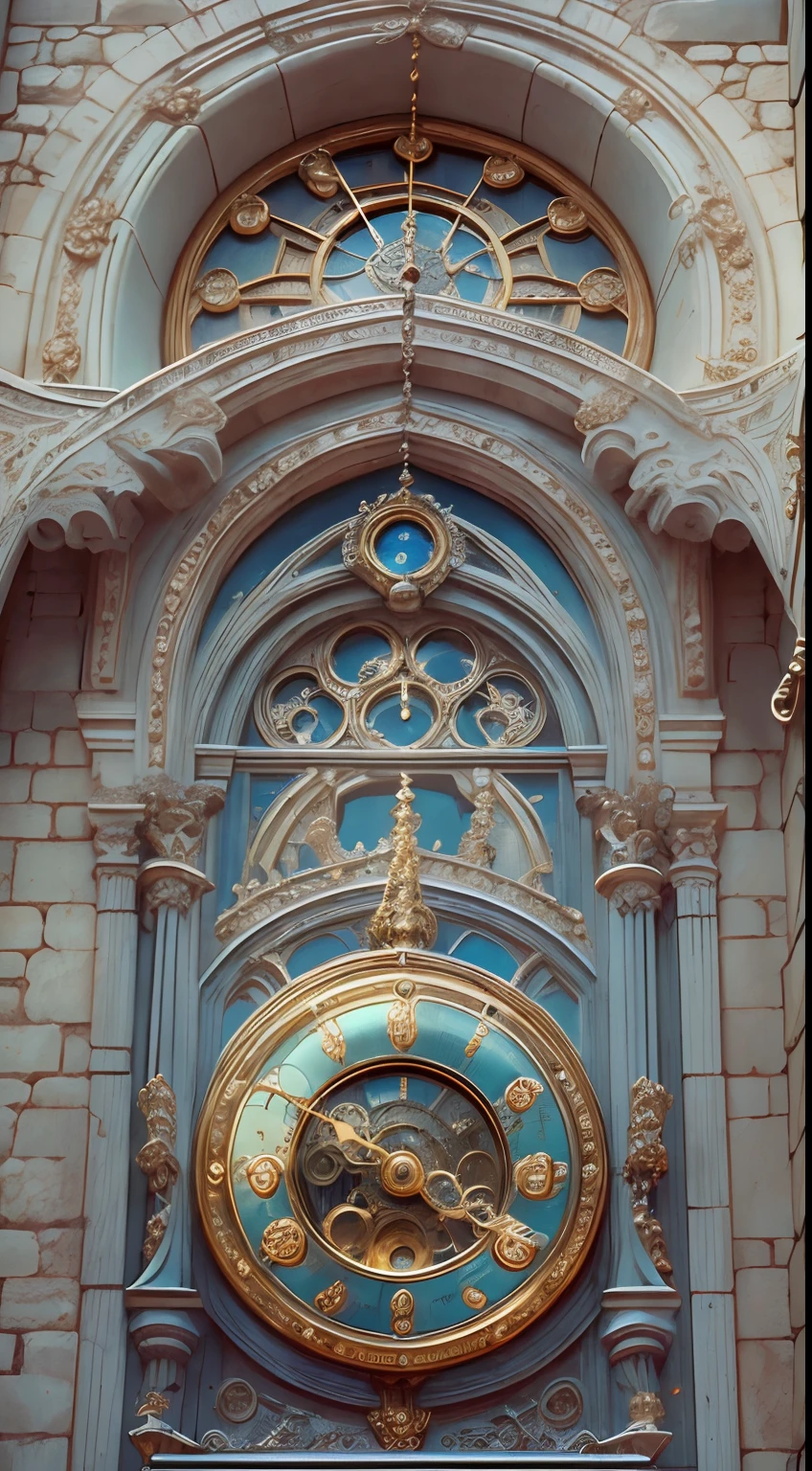 (8K, 16k, Award-winning, Highest quality, Highest resolution, Super detail, High detail, Anatomically correct, Masterpiece),UHR, Clock on the bell tower of the church,Ancient chronometric mechanism, delicate craftsmanship , A legendary mechanical clock, Rare and precious, Intricate details, Smart clocks are made of a metal called orichalcum, There are no gemstones, (The inside of the mechanical clock is engraved with ancient characters: 1.2), Impeccable, Platinum, White, Gold and silver, Church bell tower,cyber punk perssonage