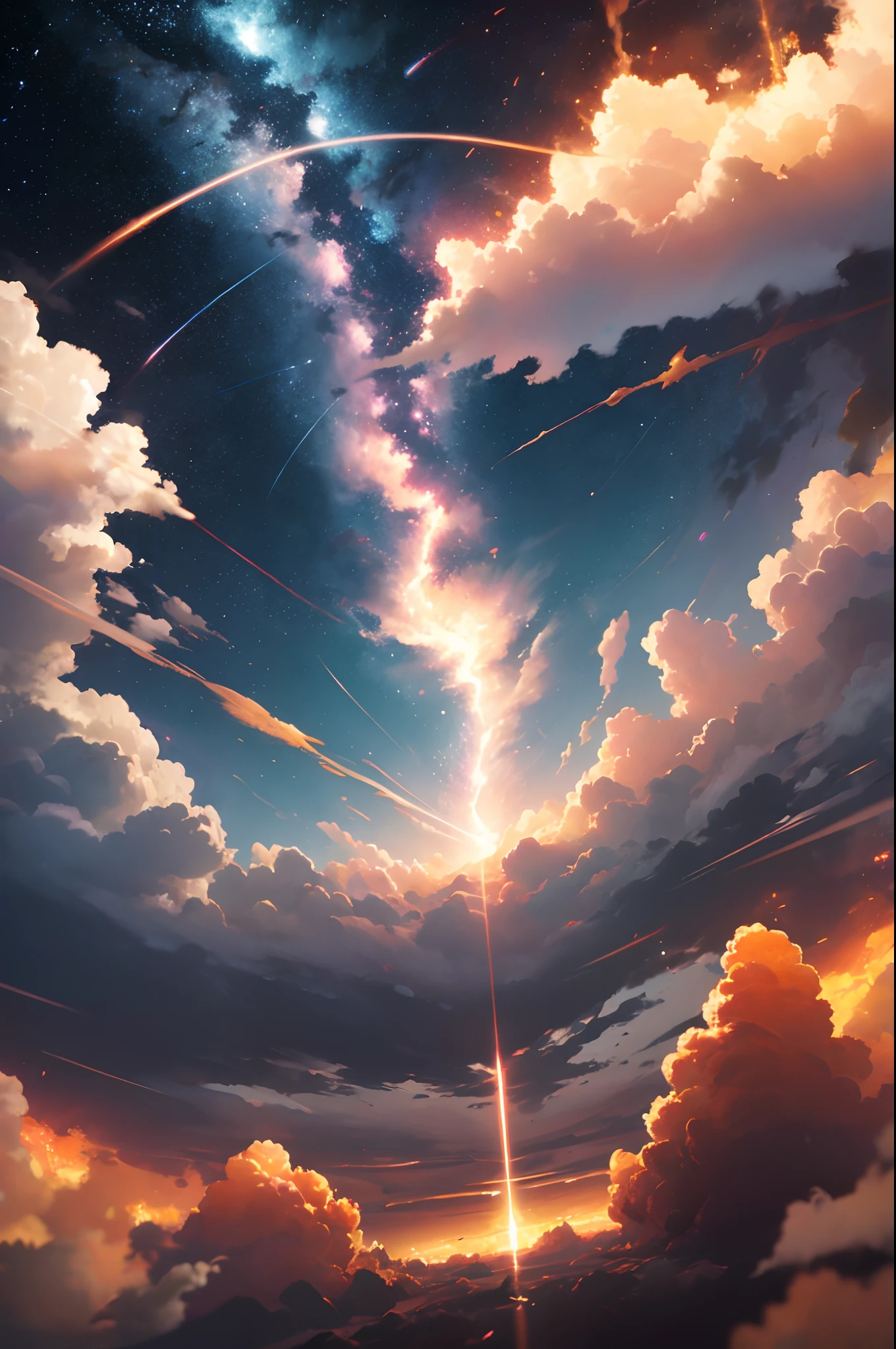 Ultra High Definition Earth Storm Orange Lightning Wise Lightning Big Clouds Wormhole
