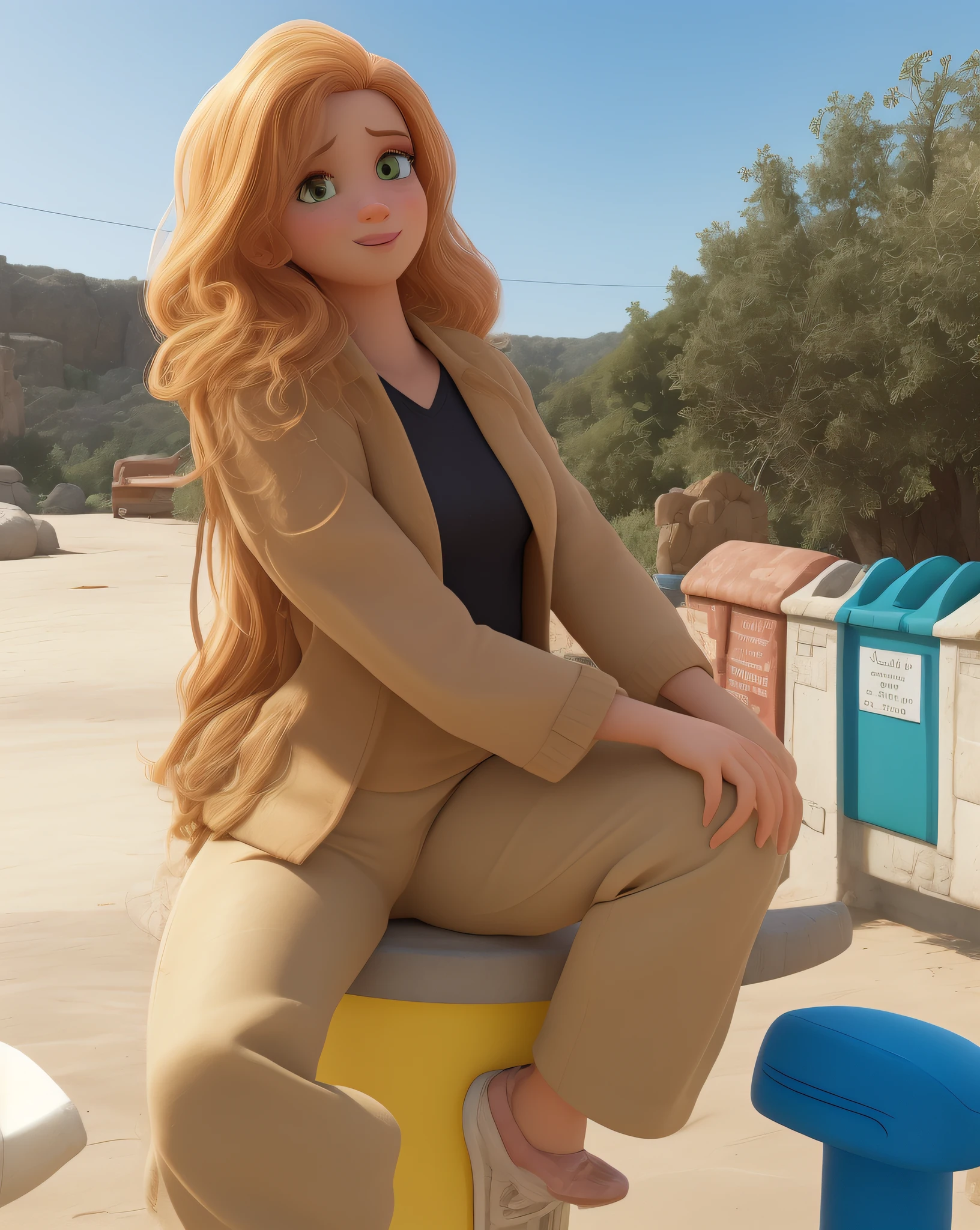 Mulher ruiva estilo Disney Pixar em 3D em 3k. Tema Disney pixar