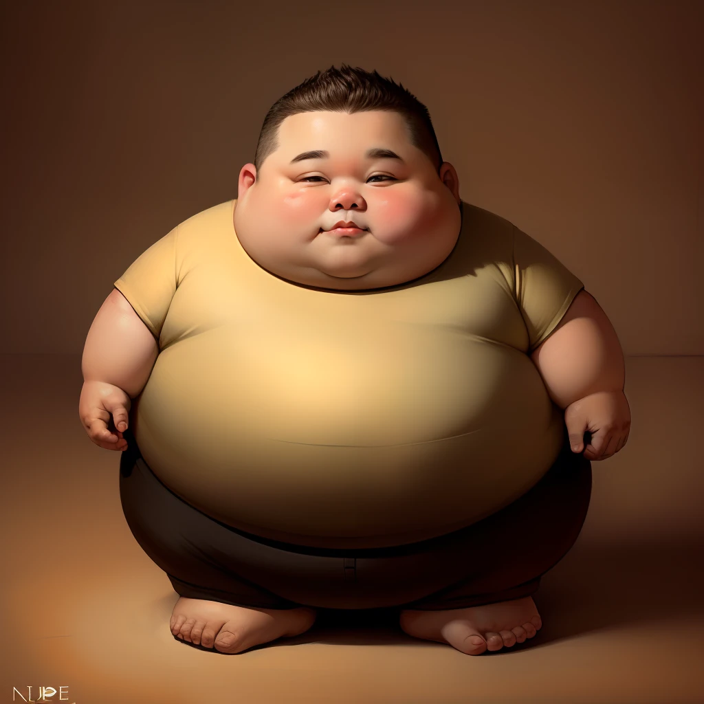 Small fat man nudde