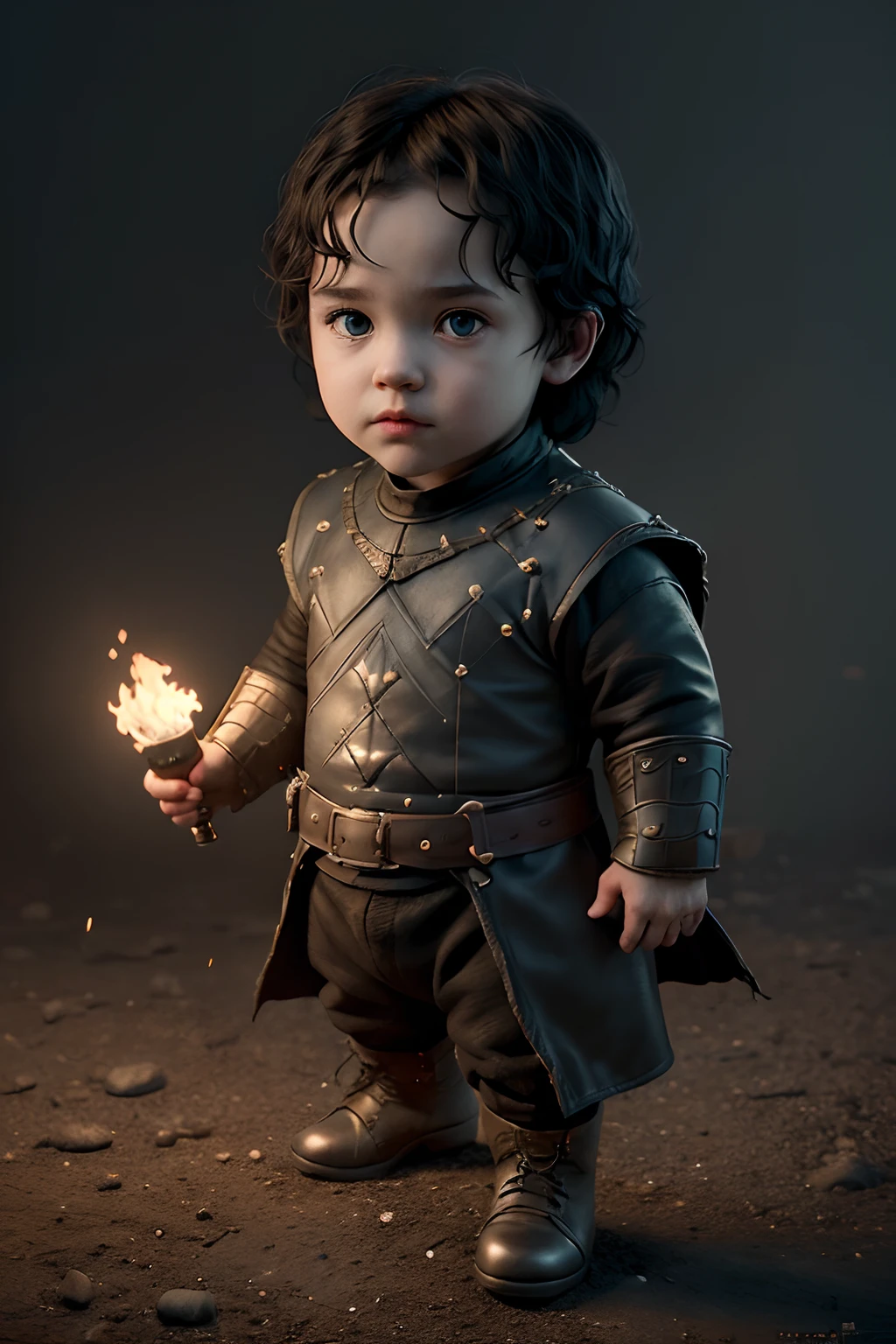 (cbzbb:1.25), portrait of cutest John Snow, Game of thrones Character, illustration, artstation, CGI_Animation, full body,