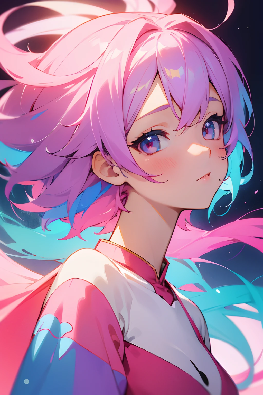anime girl with colorful hair and a colorful dress, rossdraws pastel vibrant,, anime style 4 k, Beautiful Anime Portrait, Beautiful anime girl, digital art in anime style, anime art wallpaper 4k, anime art wallpaper 4k, digital anime art,