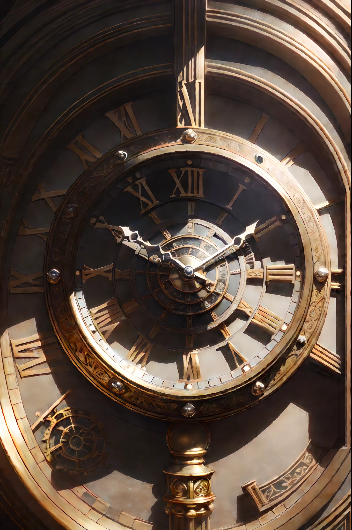 (8K, 16k, Award-winning, Highest quality, Highest resolution, Super detail, High detail, Anatomically correct, Masterpiece),UHR， Clock on the bell tower of the church，Ancient chronometric mechanism, delicate craftsmanship , A legendary mechanical clock, Rare and precious, Intricate details, Smartphones are made of a metal called orichalcum, There are no gemstones, (The inside of the mechanical clock is engraved with ancient characters: 1.2), Impeccable, Platinum, White, Gold and silver, Church bell tower，cyber punk perssonage