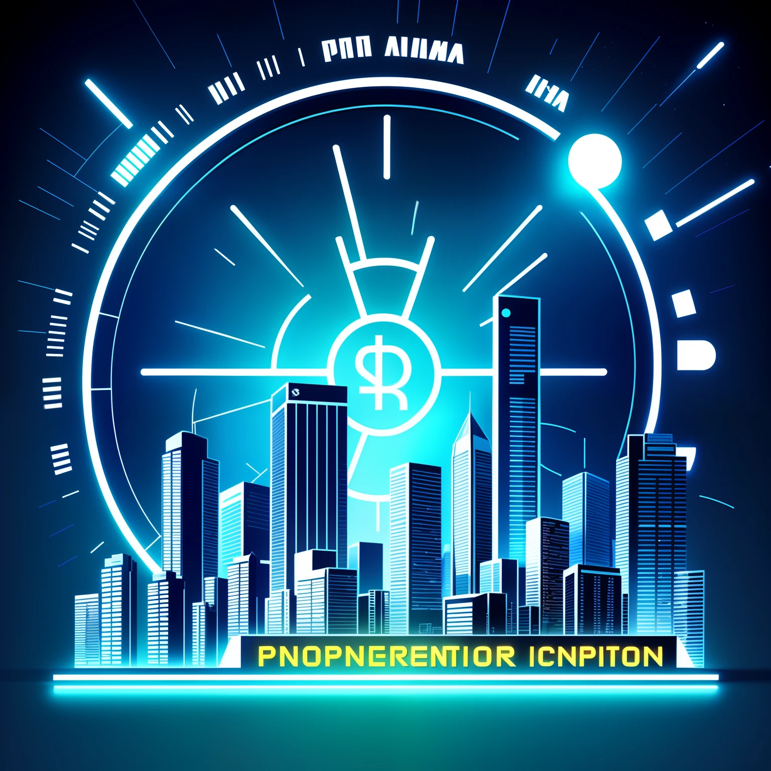 A futuristic metropolis with neon skyscrapers, Perfectcomposition, Better exposure, cinematography lighting, tendencia profesional, detalle inmenso, Logo design with currency symbol and photo and video cameras : A symbol for currency and still and video cameras, such as a dollar sign or a stylized coin, with a camera icon to represent investment and audiovisual productions. . texto "Dtima Corporation", Symbol of currency and still and video cameras, Colorful vector illustration, Letrero con texto "Dtima Corporation", debe ser grande y en negrita, The logo should be attractive to children and family, Add elements such as musical note symbols and , a design that incorporates stylized radio waves along with building silhouettes to symbolize commercial broadcasting and international reach, con elementos de cine y finanzas: Puedes combinar elementos relacionados con el cine, like a clapperboard or a film tape, con elementos financieros, such as growth charts or money symbols, to represent the combination of audiovisual production and investment.