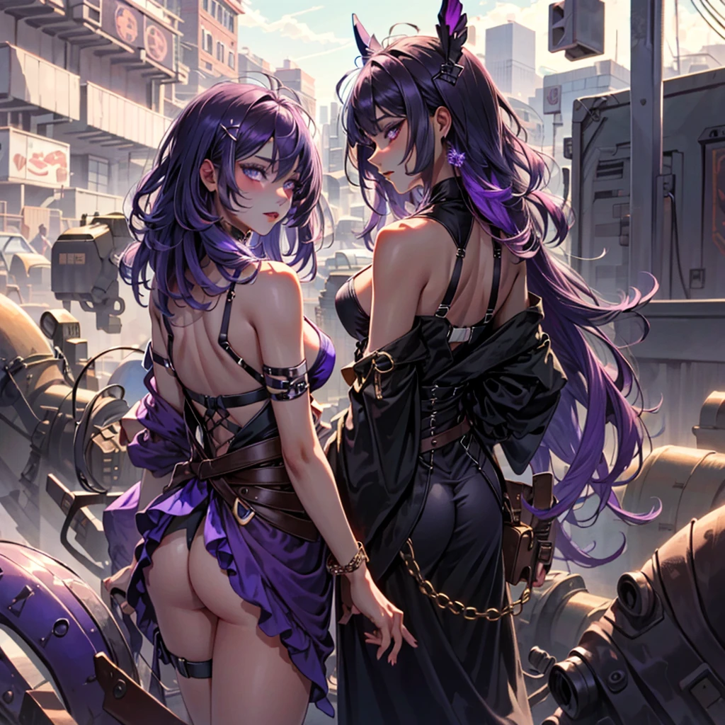 dusky dark violet skin tone. My eyes mimic amethyst. I have midnight purple hair that flows all the way down my back. I have high cheekbones, a delicately pointed nose and deep plum lips. I have a gently swirling mist of twilight violet that follows closely behind me.
NSFW