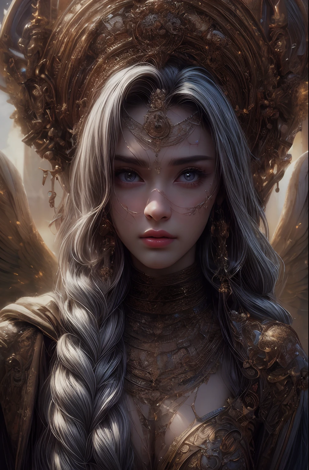 masterpiece, top quality, 8K, real person, realistic, very dense CG, shiny skin, fully focused, heaven, divine glory, radiant, angel, blessing, happiness,