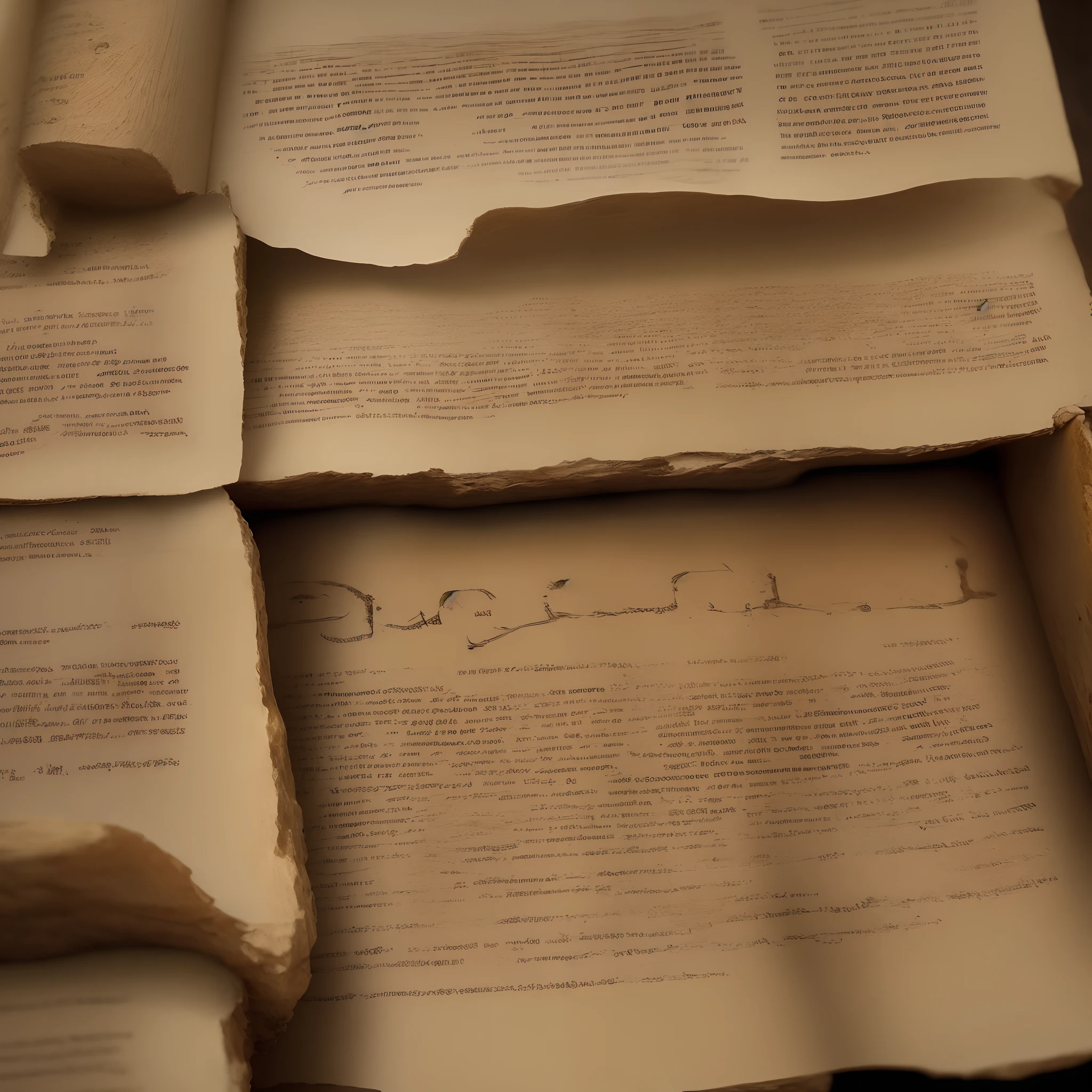 Dead Sea scrolls being shown in detail.