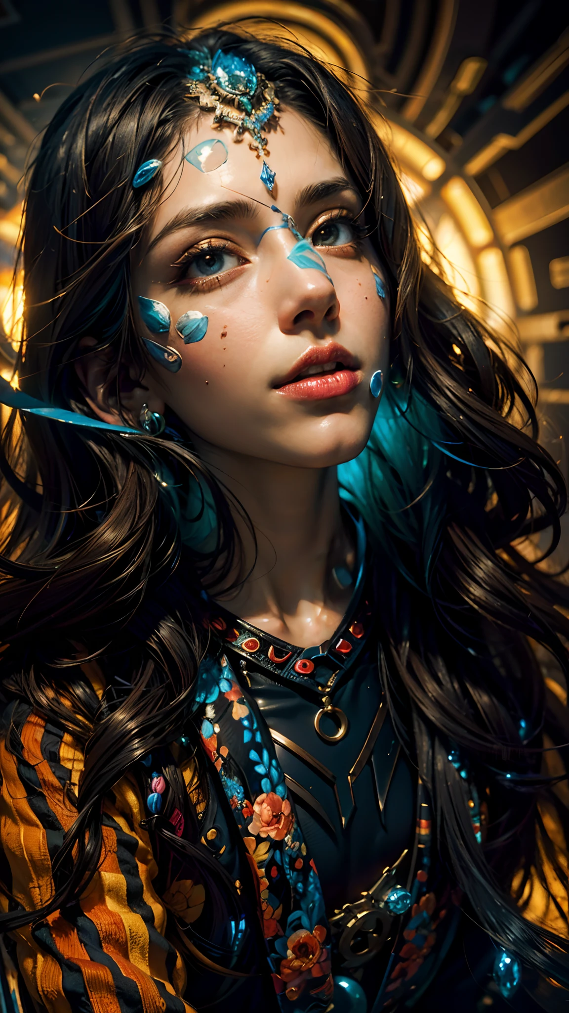 (masterpiece, top quality, best quality, official art, beautiful and aesthetic:1.2), (1girl), extreme detailed,(fractal art:1.3),colorful,highest detailed