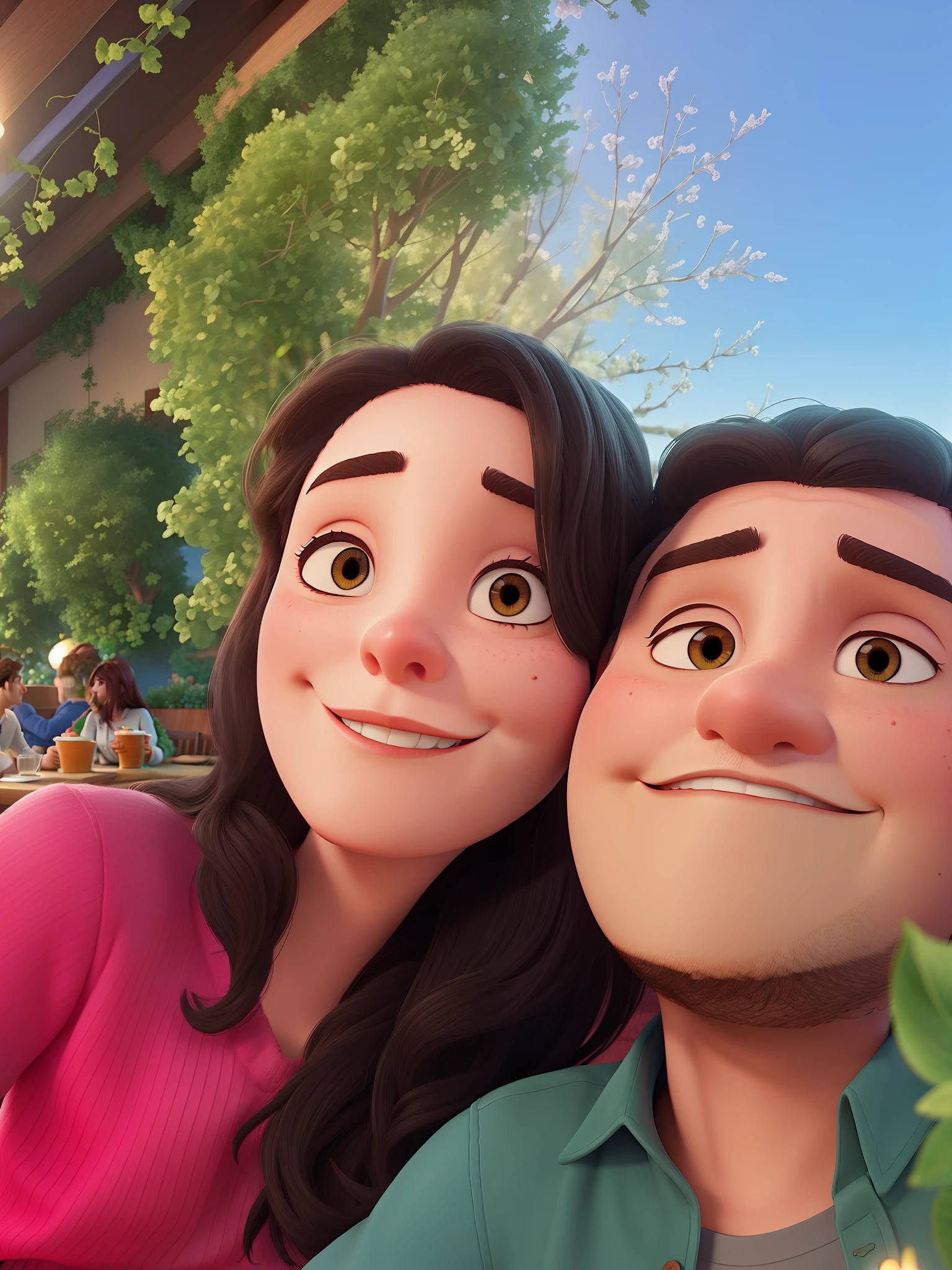 Romantic couple in restaurant, Disney pixar | |